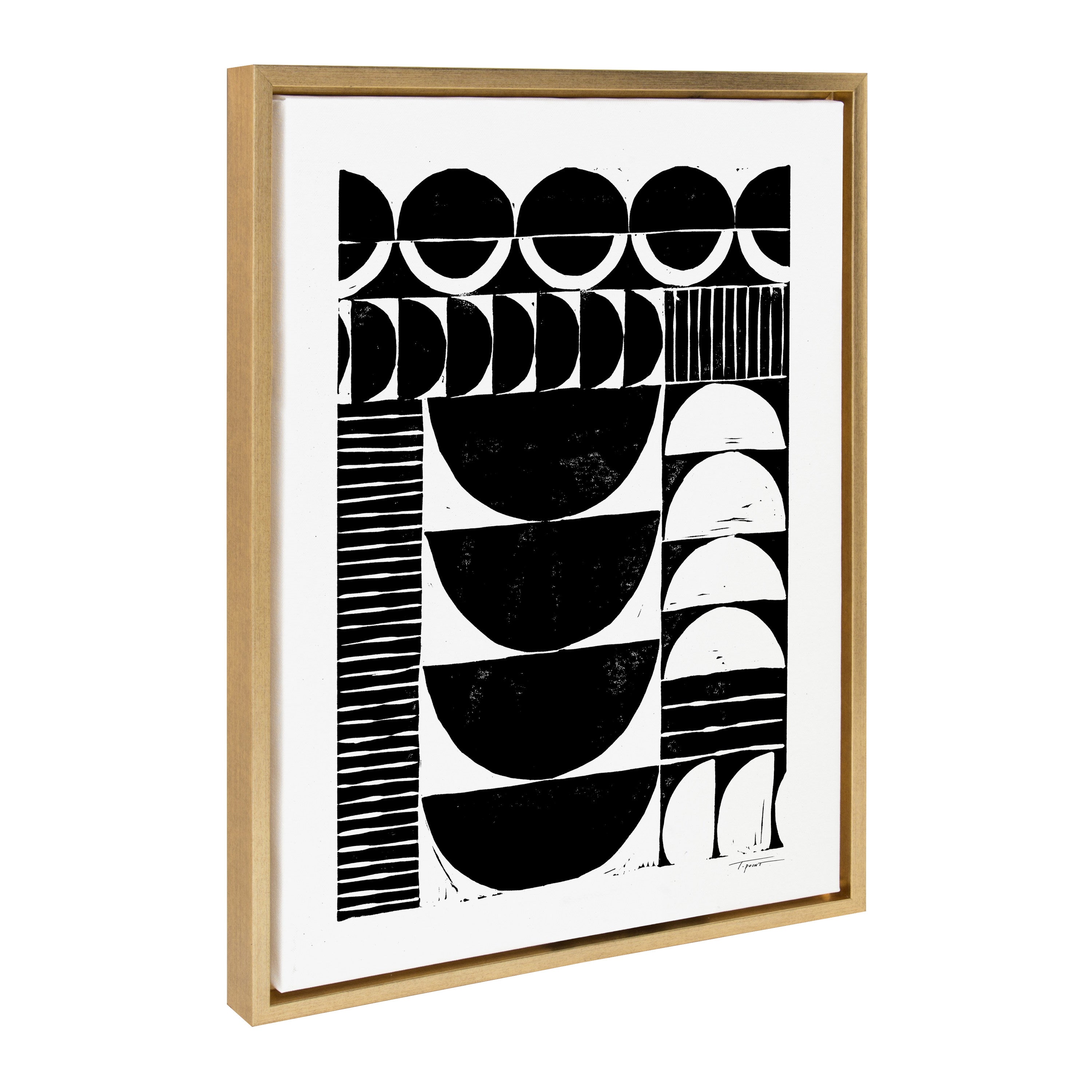 Sylvie Modern Circular Block Print Framed Canvas by kateandlaurel - product image 2 for Resin Society