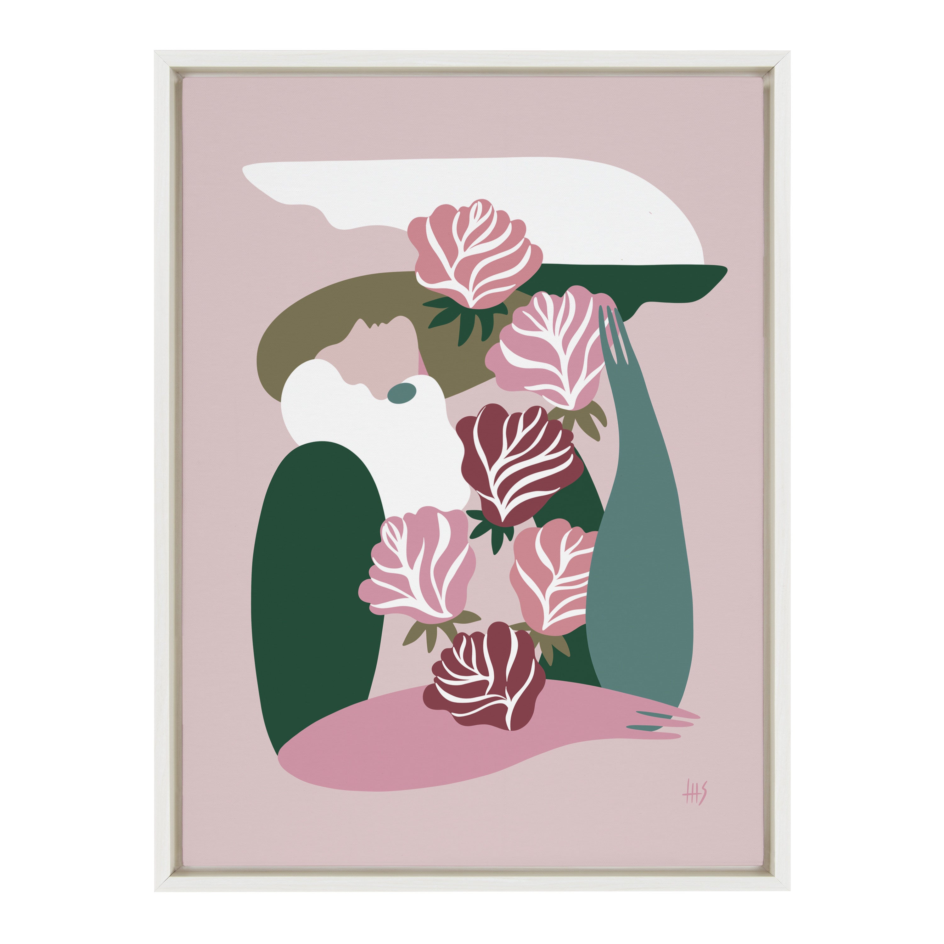 Sylvie Abstract Figure 4 Framed Canvas by kateandlaurel - product image 2 for Resin Society