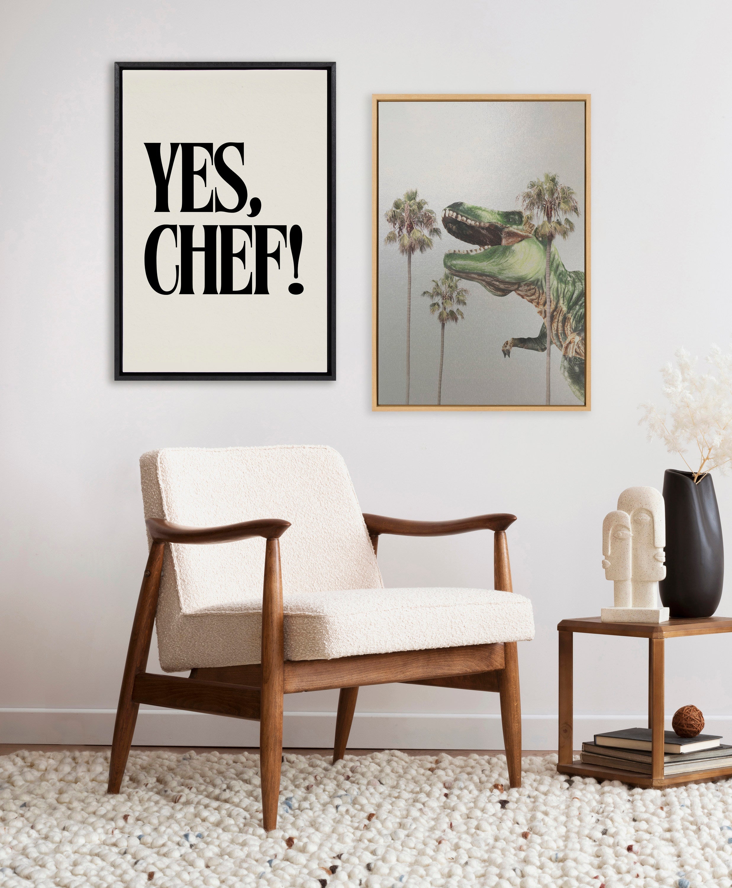 Sylvie Yes Chef Framed Canvas by Saint and Sailor Studios