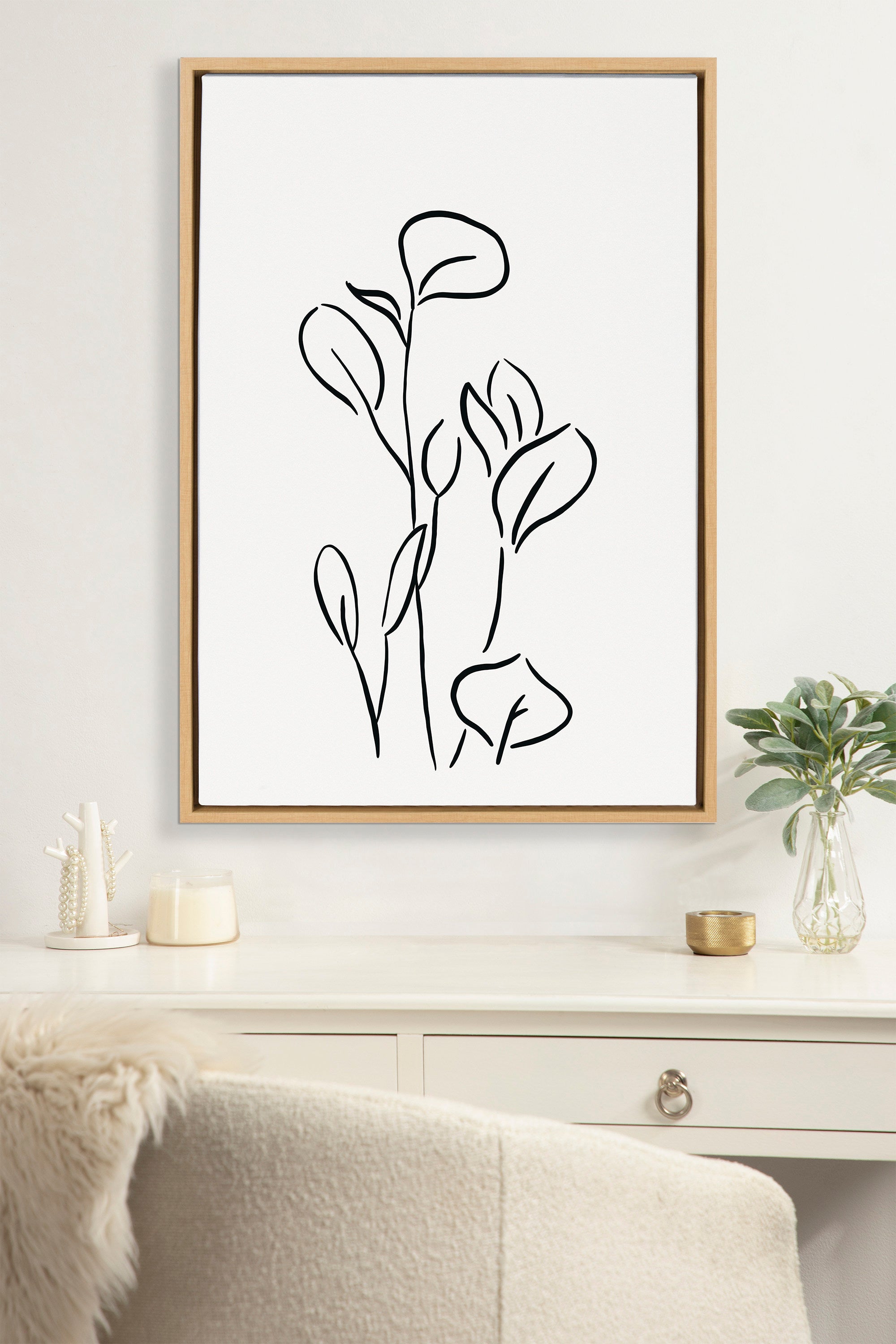 Sylvie Botanical Sketch Print No 3 Framed Canvas by kateandlaurel - product image 13 for Resin Society