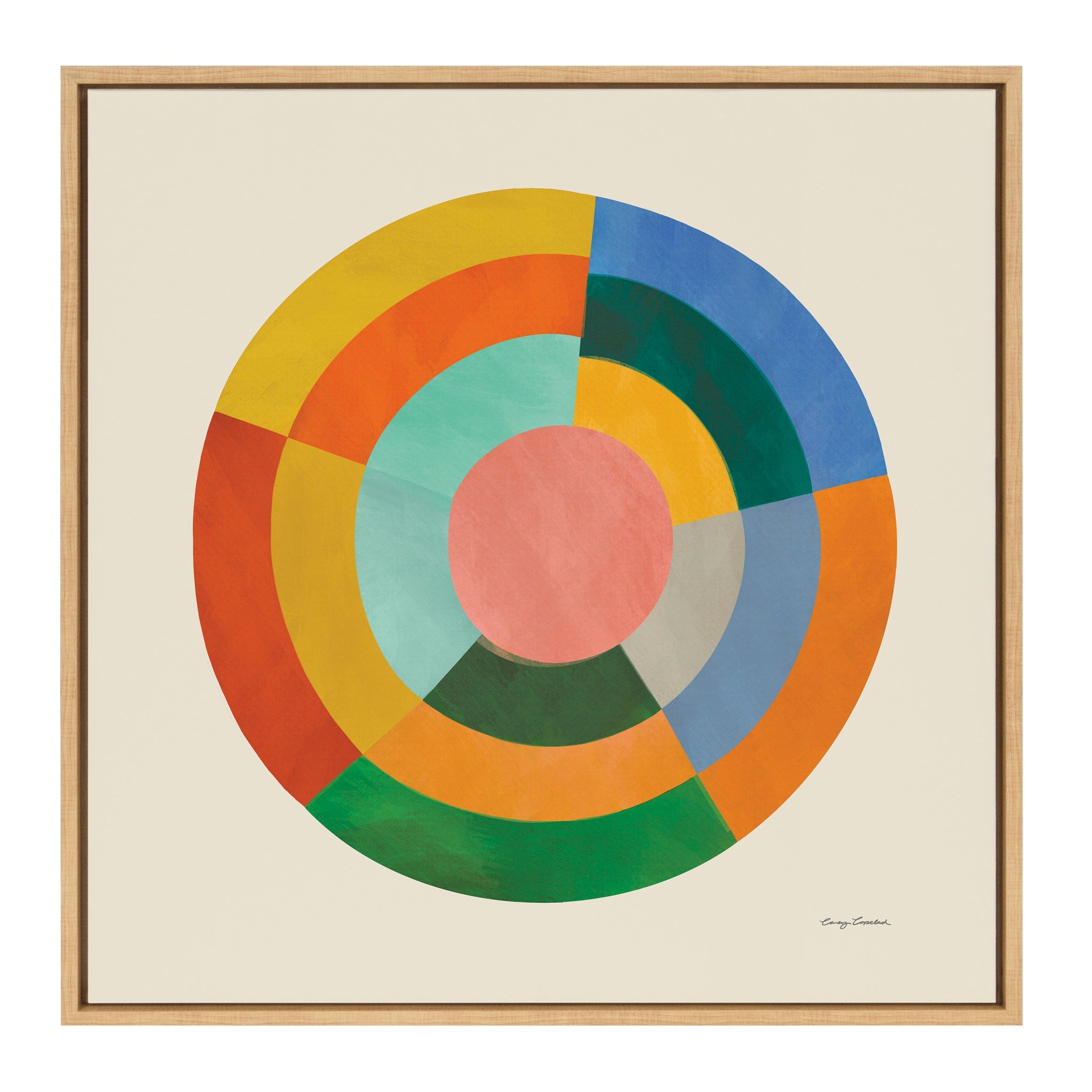 Sylvie Colorwheel Cream Framed Canvas by Carey Copeland