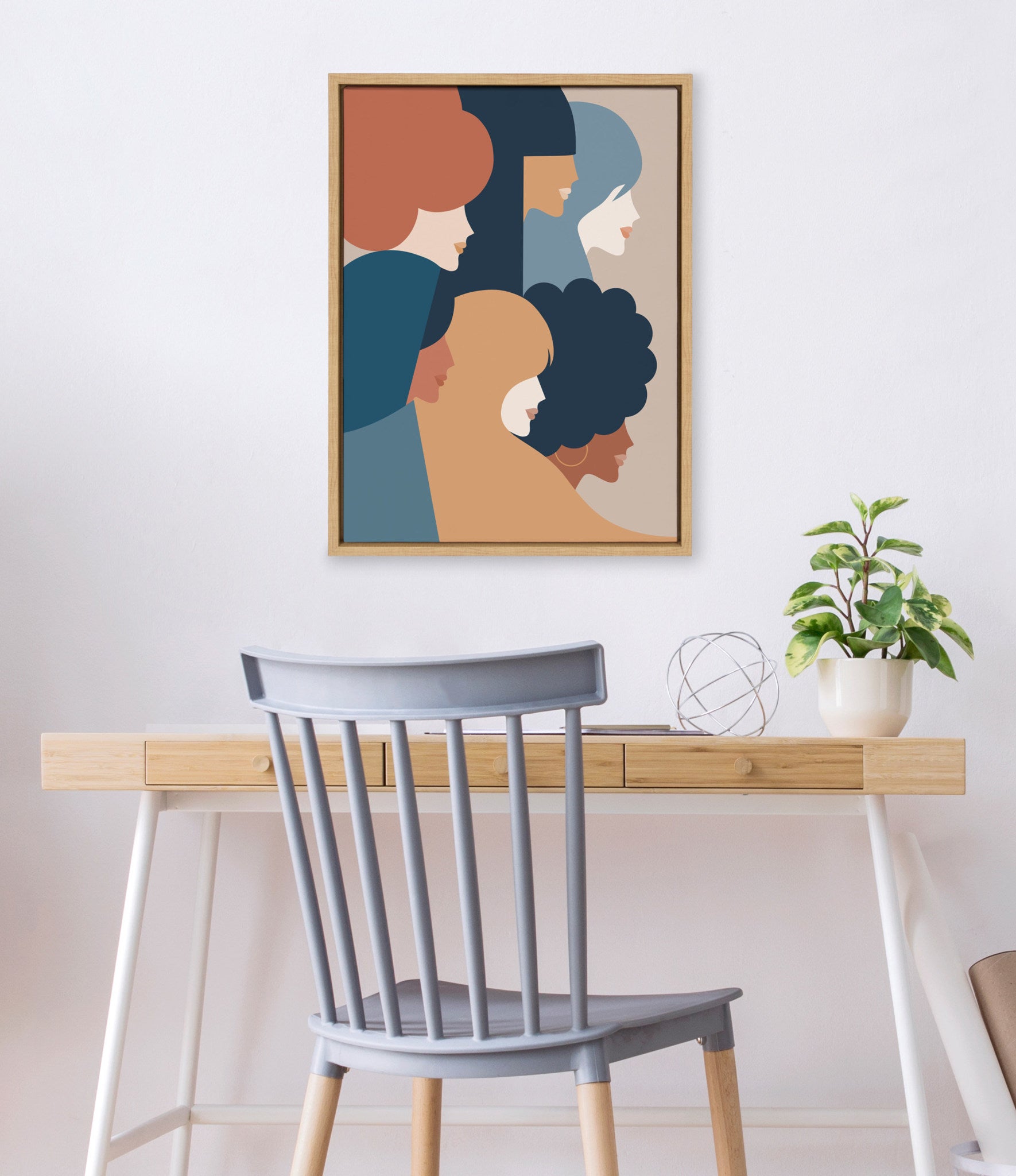 Sylvie We Persist Earthy Framed Canvas by kateandlaurel - product image 7 for Resin Society