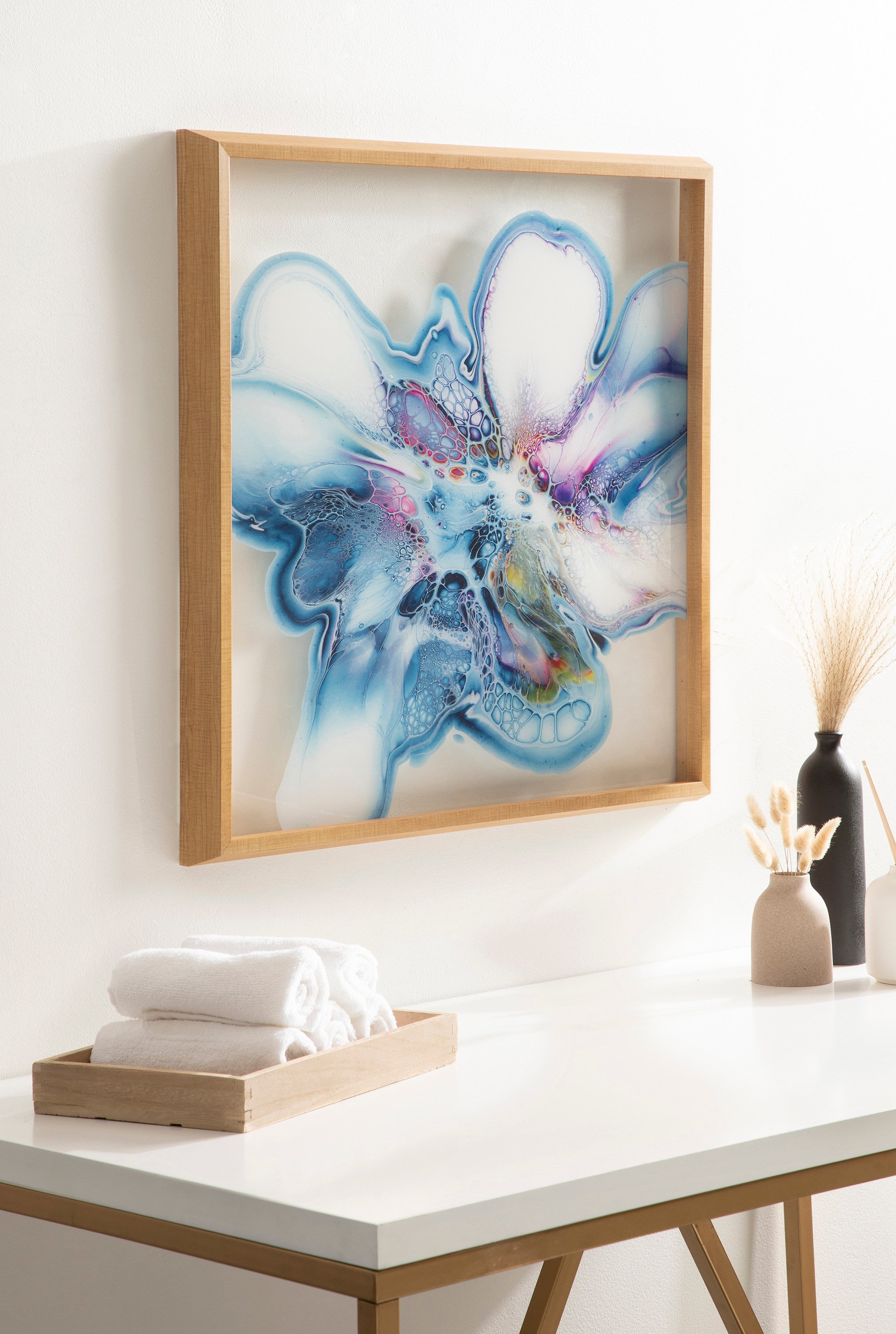 Blake Indigo Blooms Framed Printed Art by Xizhou Xie