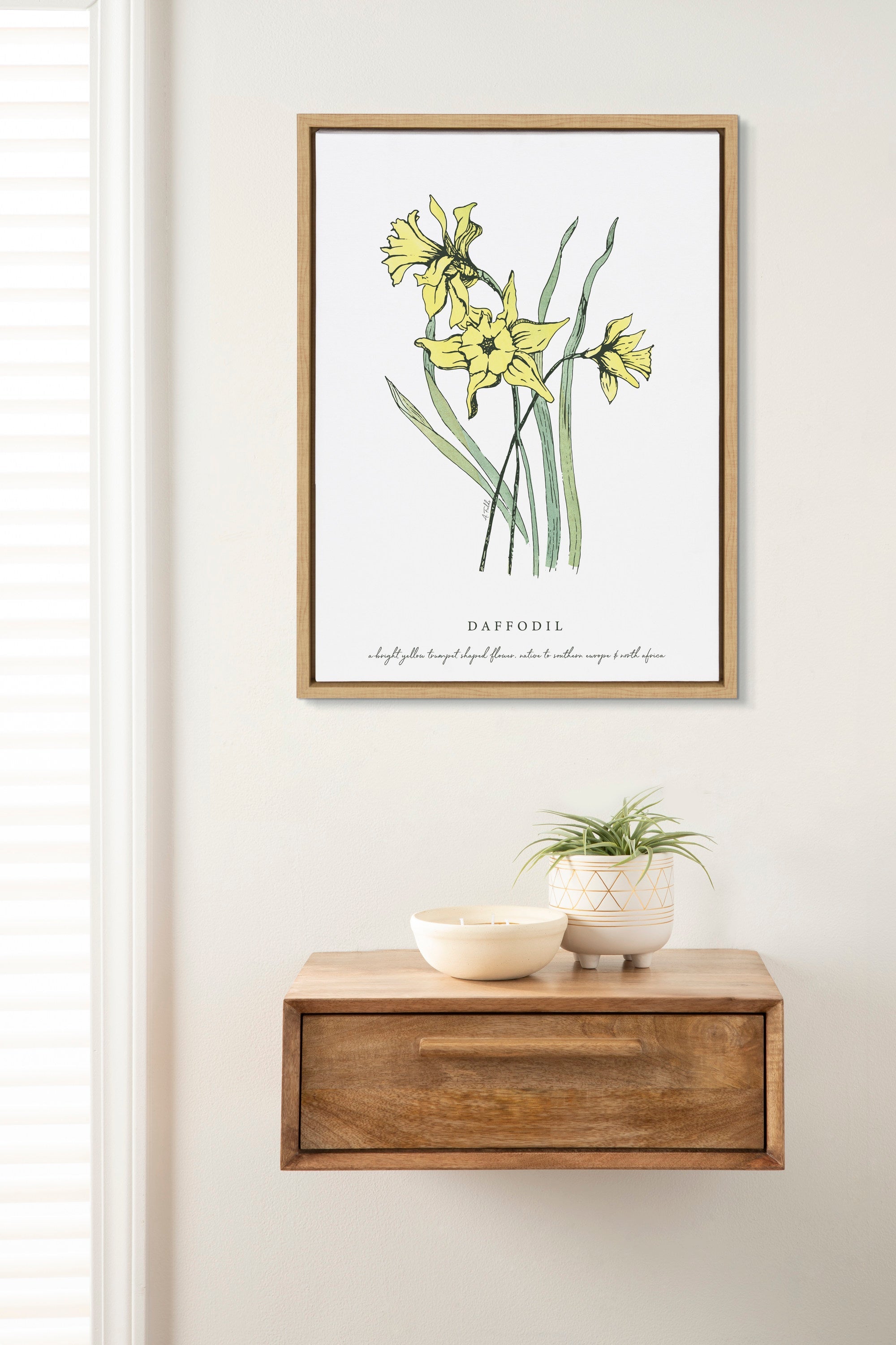 Sylvie Spring Daffodil Framed Canvas by kateandlaurel - product image 4 for Resin Society
