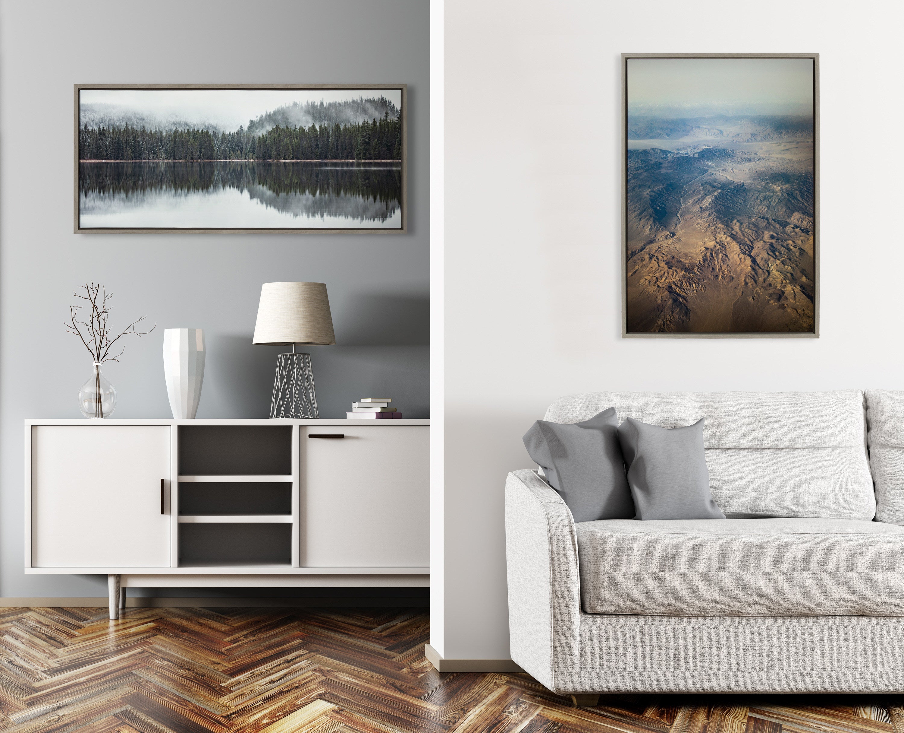 Sylvie Still Reflection Framed Canvas by kateandlaurel - product image 5 for Resin Society