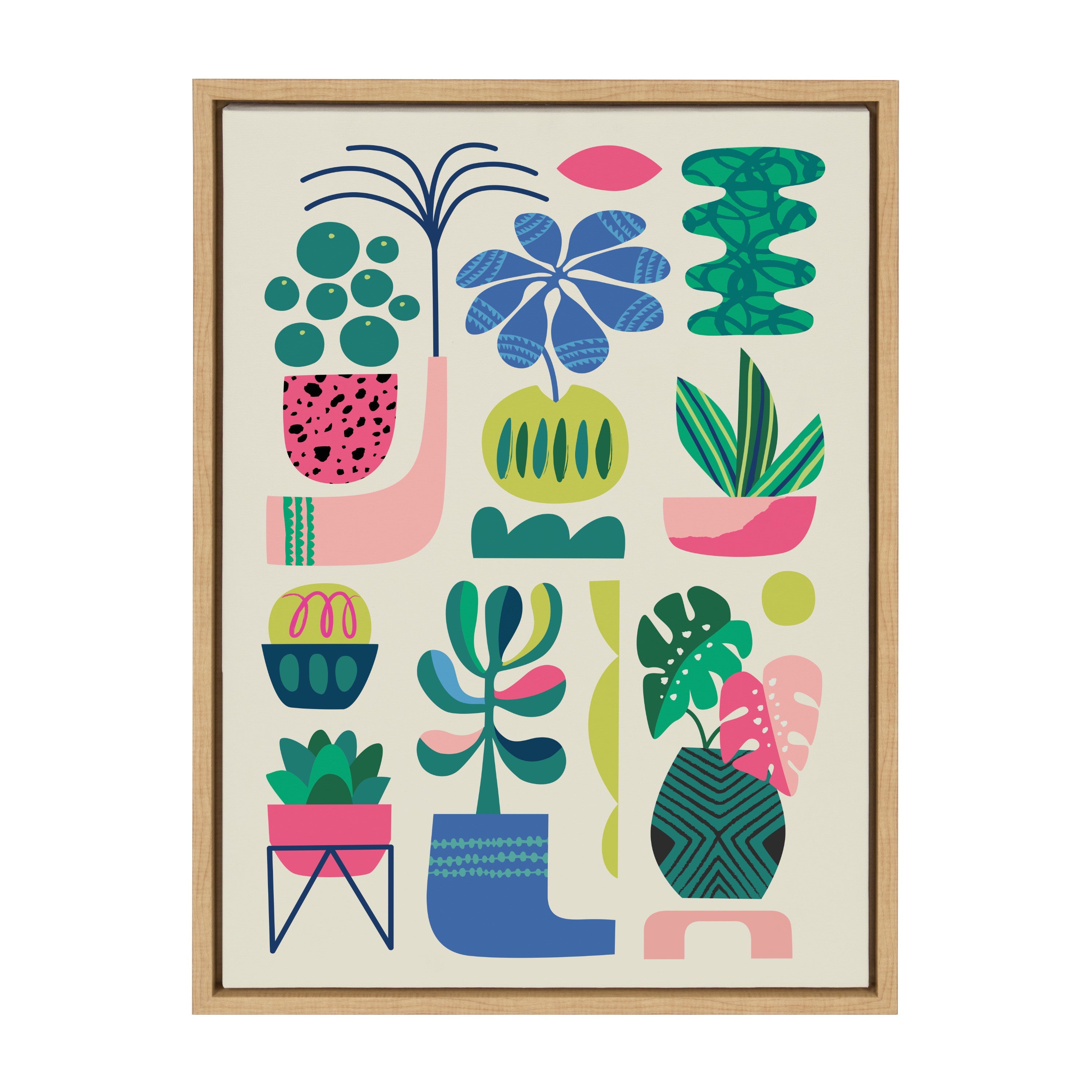 Sylvie Houseplants Framed Canvas by Rachel Lee