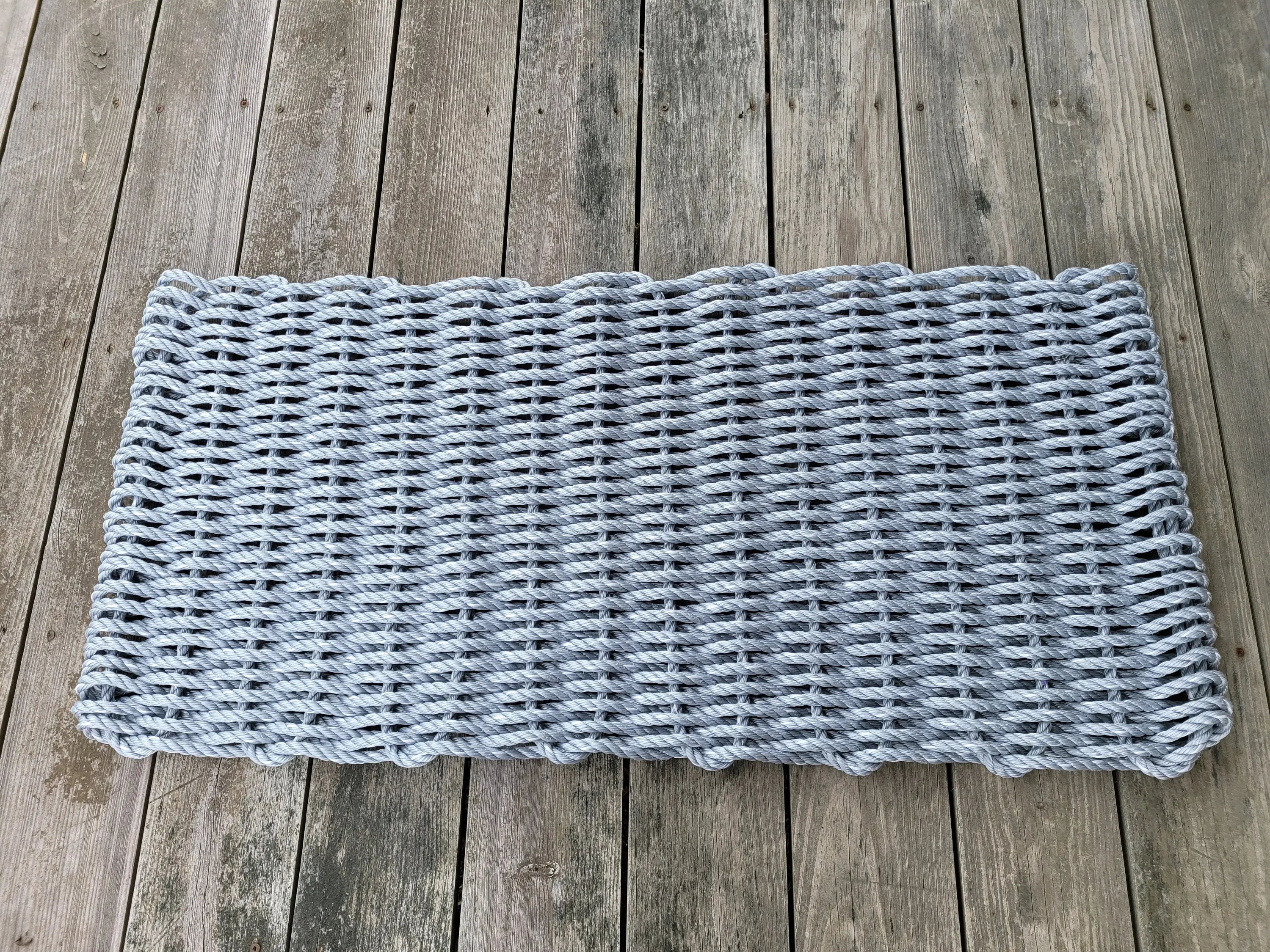 Handmade solid color rope door mat in various colors and sizes