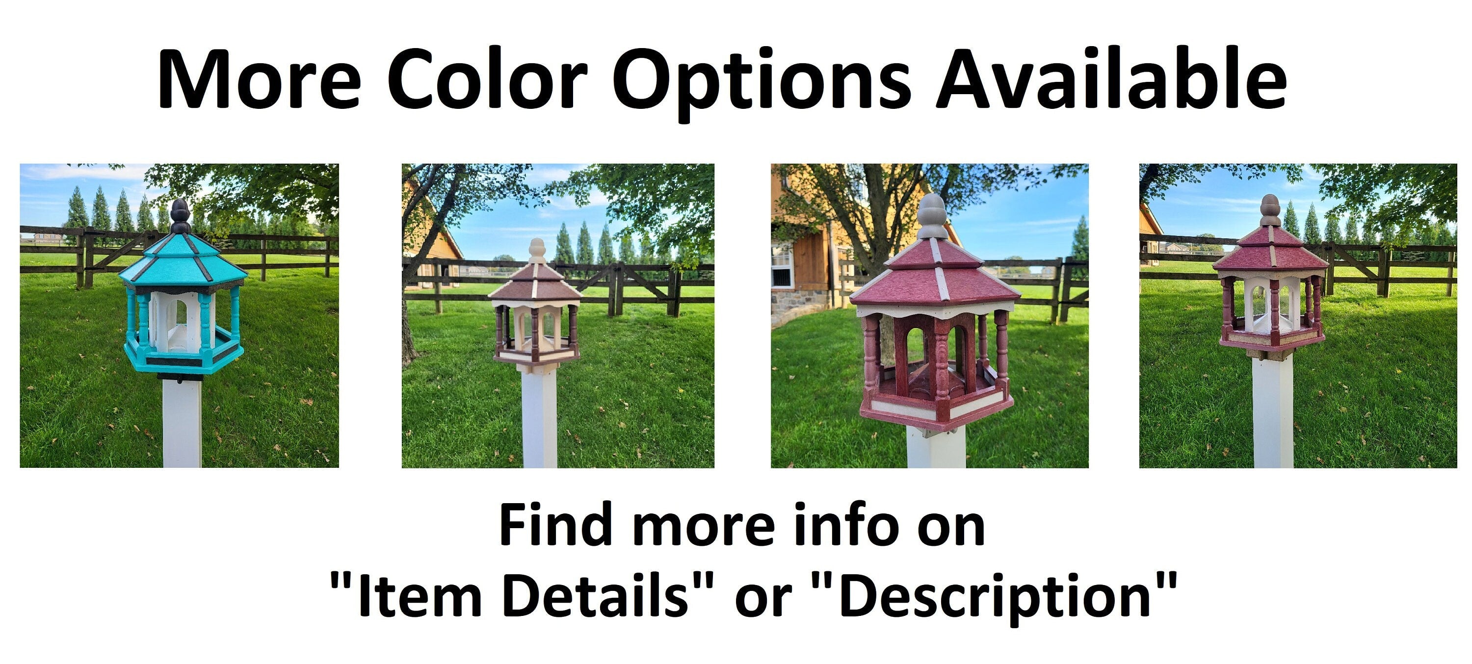Amish handmade gazebo bird feeder in outdoor garden setting