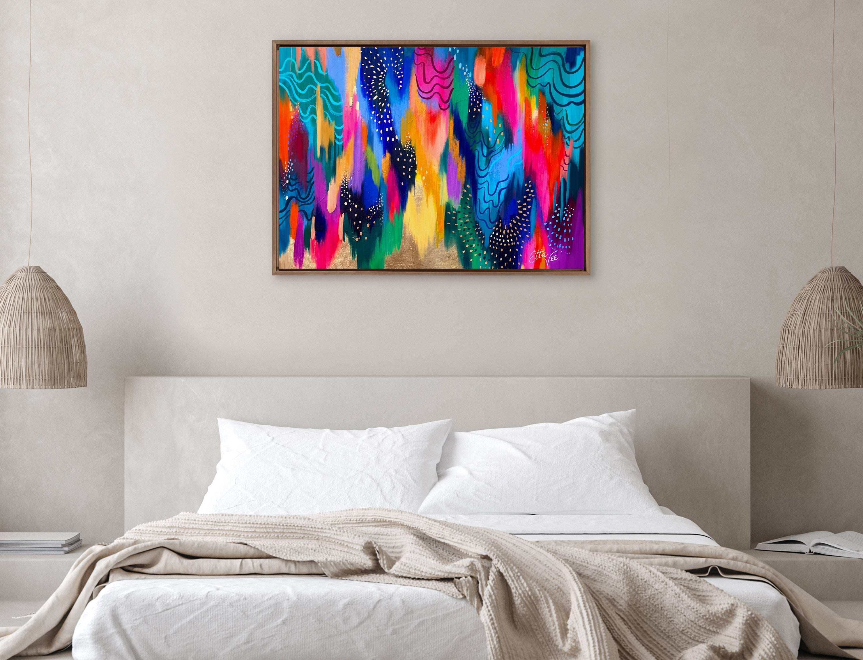 Sylvie EV Brushstroke 128 Framed Canvas by Jessi Raulet