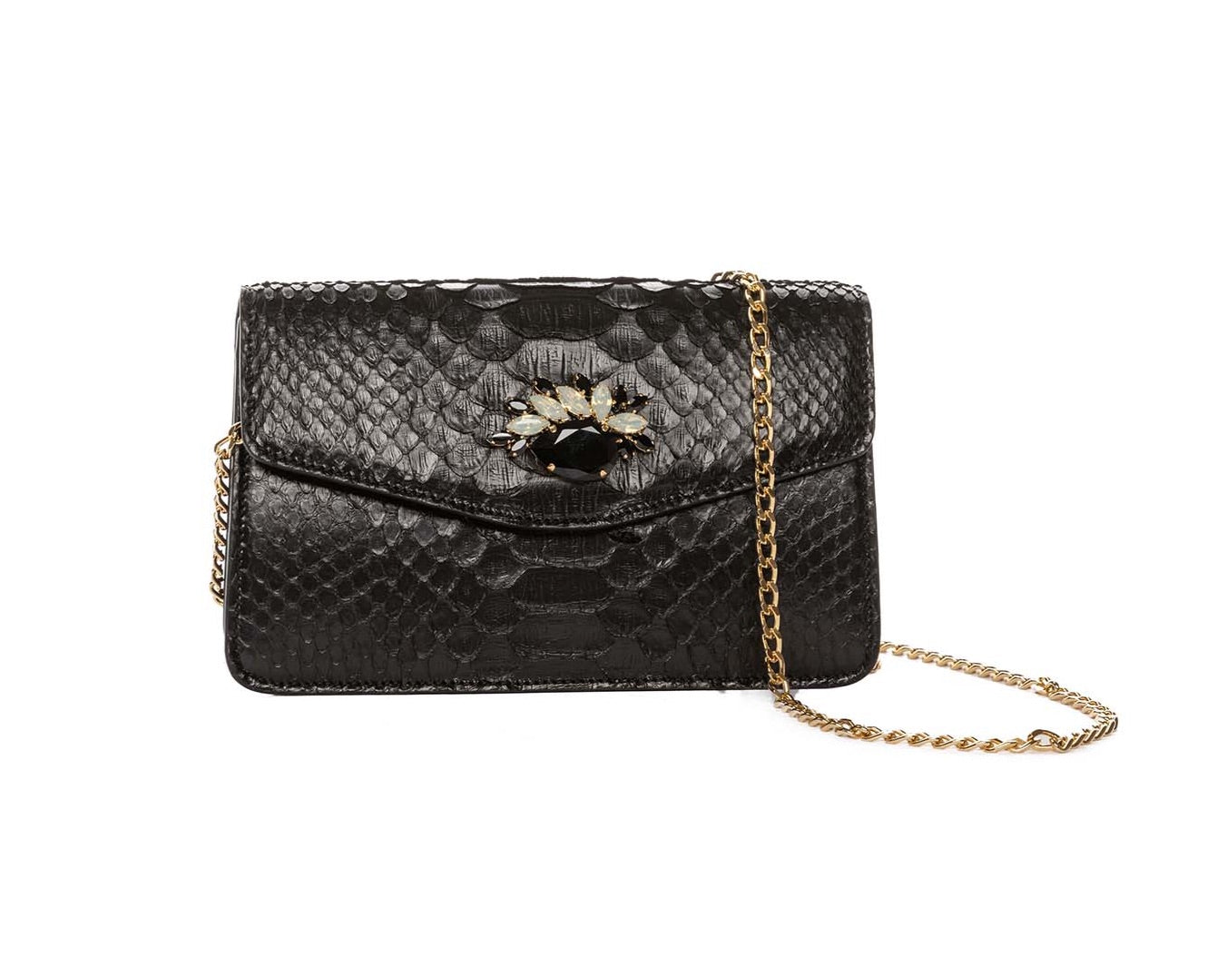 Classic Black Python Clutch by Allysa Payne Beverly Hills - product image 2 for Resin Society