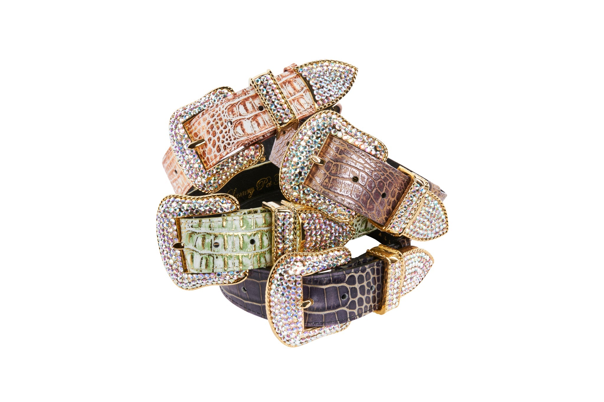 Embossed Croc Italian Leather/Swarovski Crystals Collars. Set Of 4 by Allysa Payne Beverly Hills - product image 3 for Resin Society