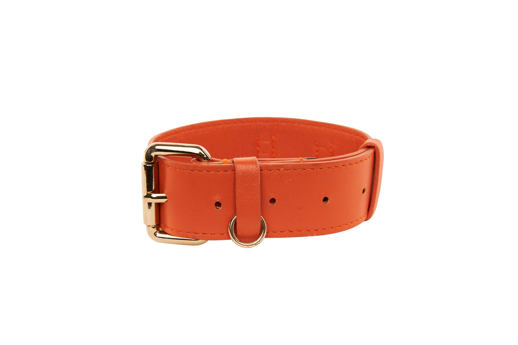Small Orange Italian Leather Classic Collar by Allysa Payne Beverly Hills - product image 2 for Resin Society