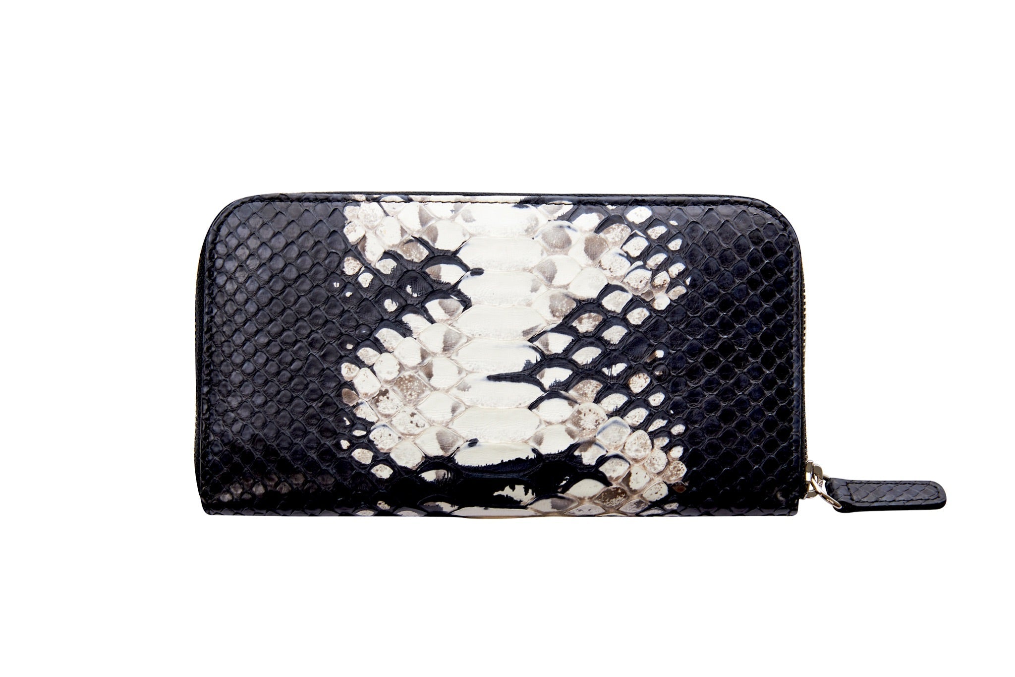 Black & White Python Zip Wallet by Allysa Payne Beverly Hills - main product image for Resin Society
