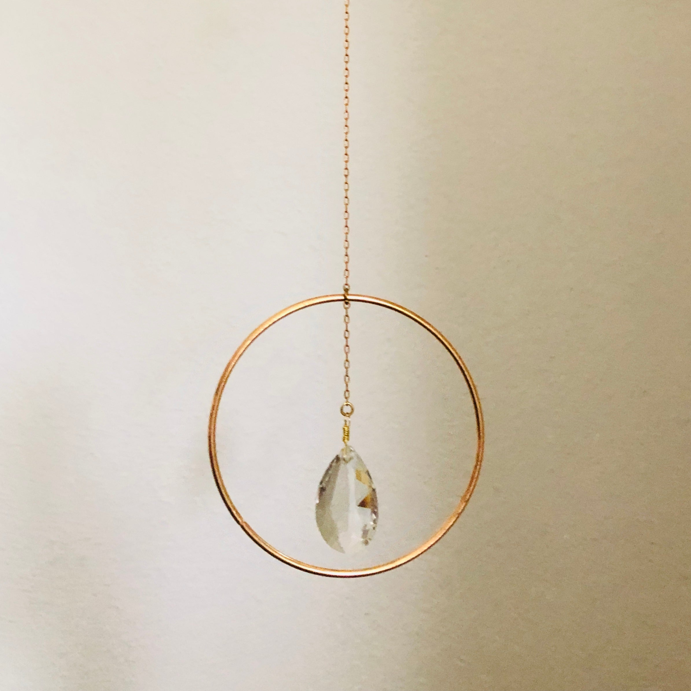 Westerly Suncatcher brass wall hanging with vintage faceted crystals