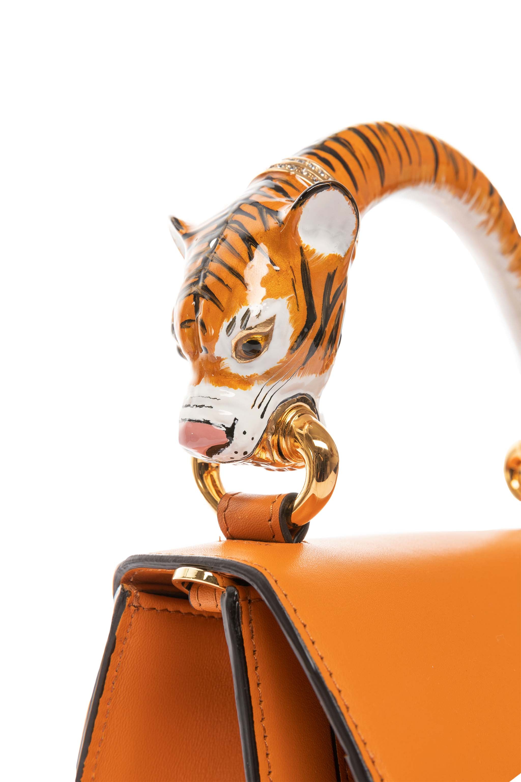 Tiger Bag With Orange Italian Leather by Allysa Payne Beverly Hills - product image 5 for Resin Society