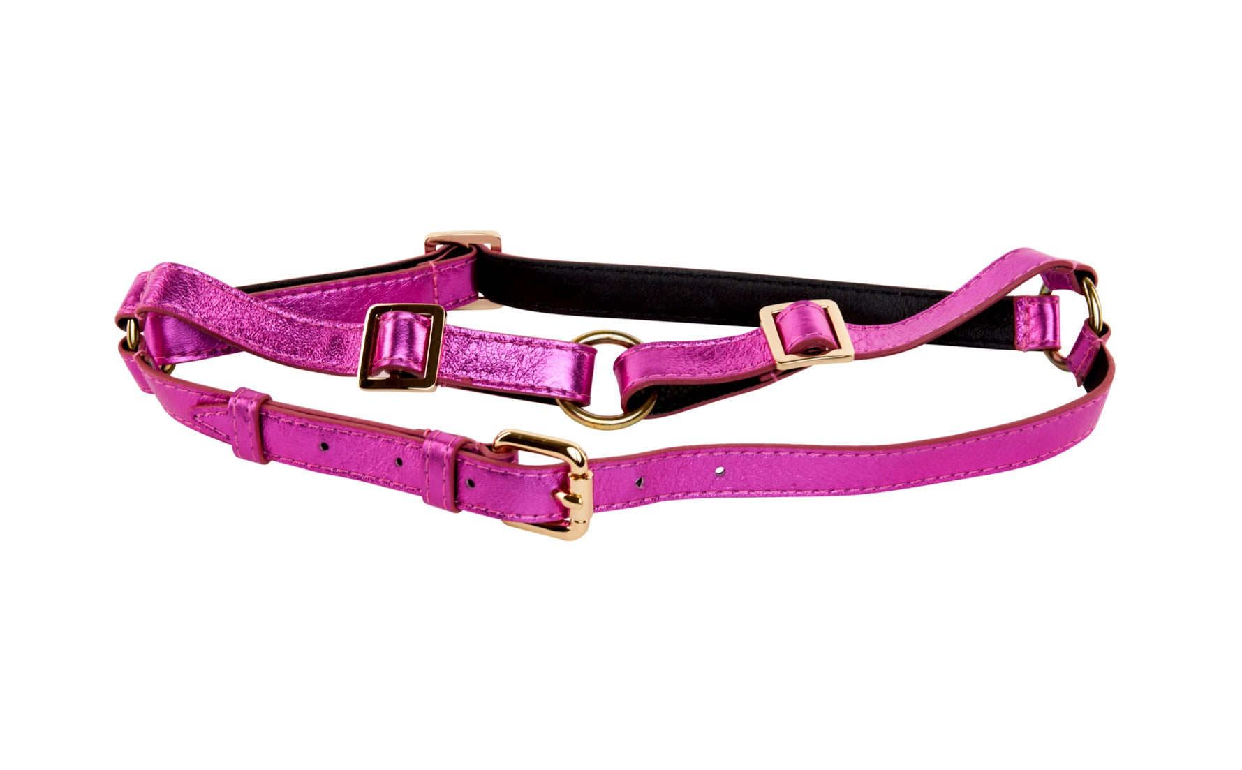 Pink Foil Italian Leather Harness by Allysa Payne Beverly Hills - main product image for Resin Society