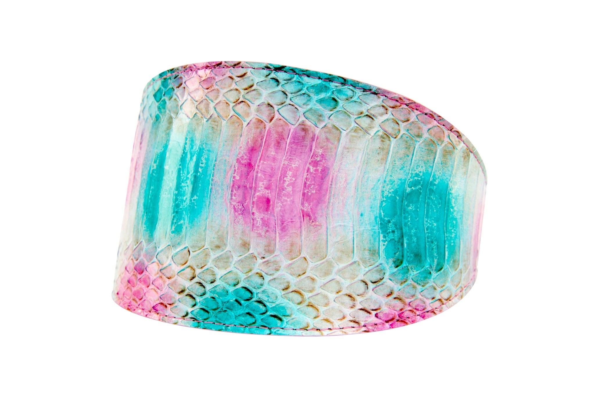 Turquoise, Fuchsia, Off White Snake 4” Wide Collar by Allysa Payne Beverly Hills - main product image for Resin Society