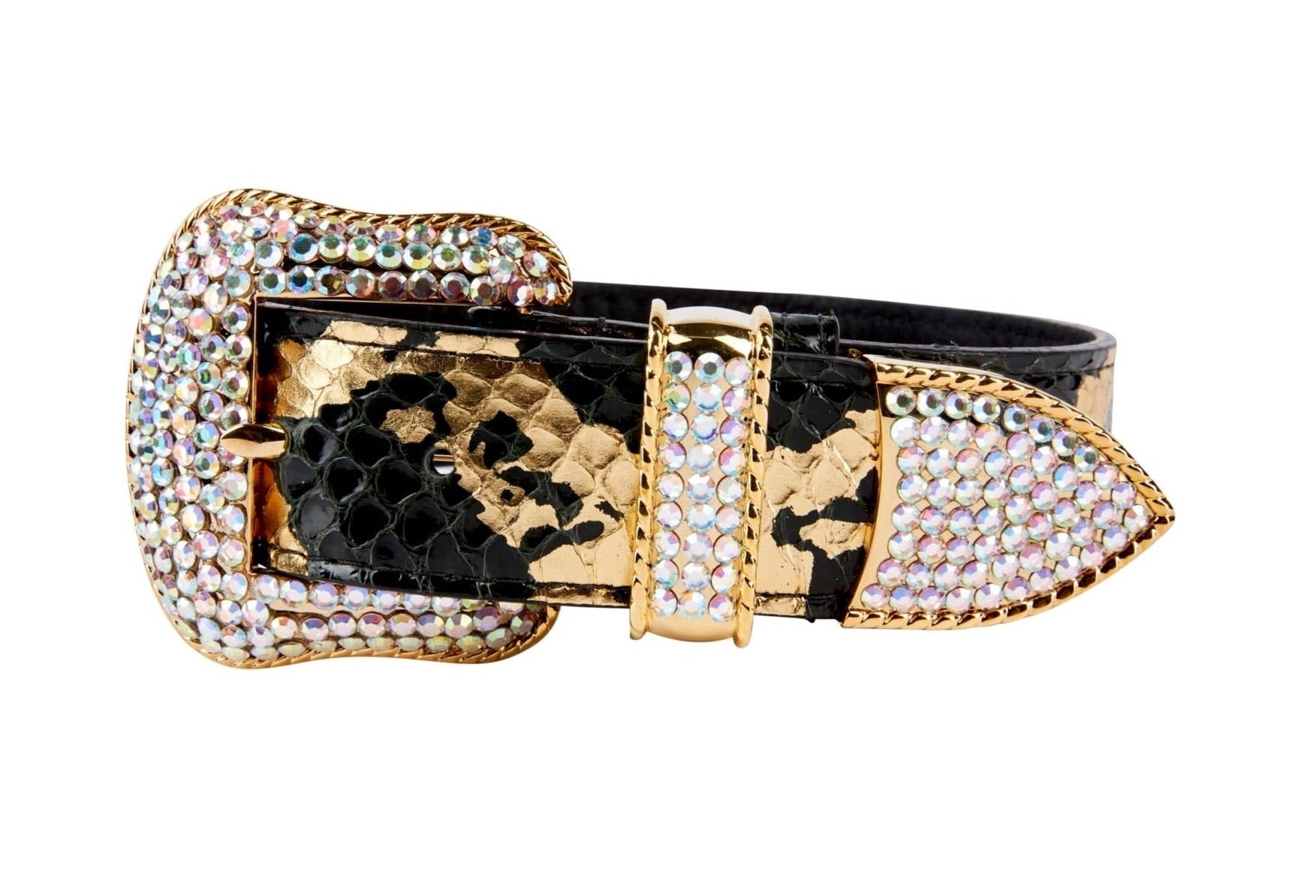 Black/Gold Custom Snake Swarovski Crystal Collar by Allysa Payne Beverly Hills - main product image for Resin Society