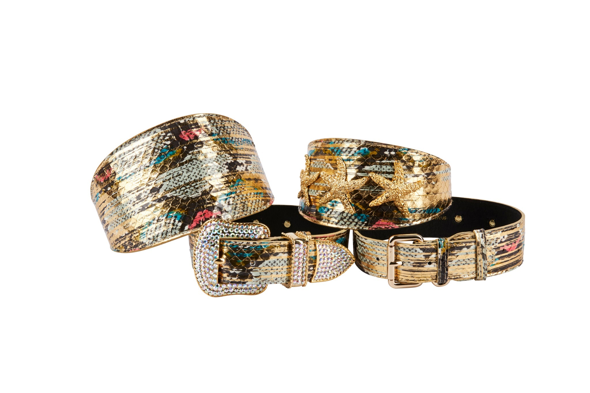 Scottsdale Collection Multi Color Gold Snake Stunning Set Of 4 Collars by Allysa Payne Beverly Hills - main product image for Resin Society