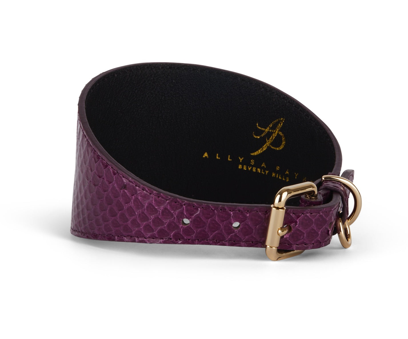 Eggplant Purple Snake 3” Wide Style Collar by Allysa Payne Beverly Hills