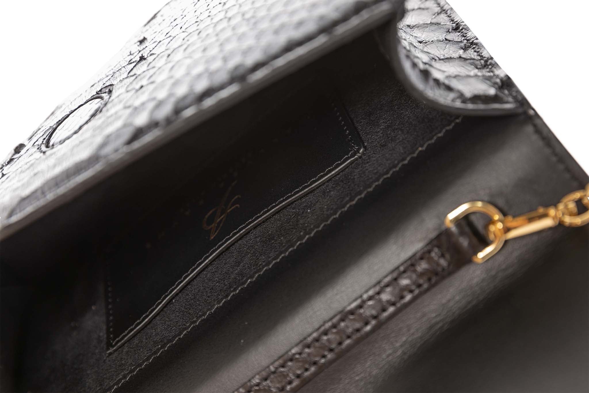 Classic Black Python Clutch by Allysa Payne Beverly Hills - product image 4 for Resin Society
