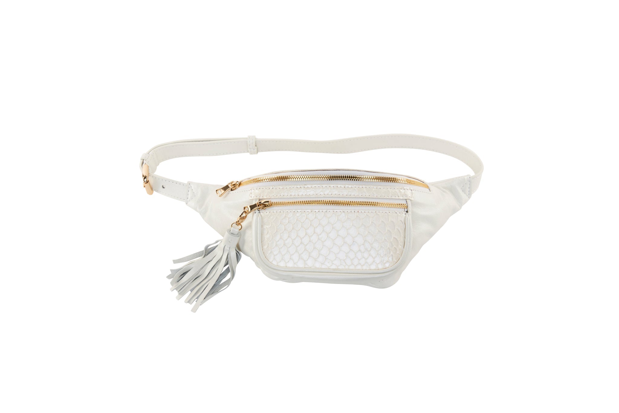 Pearl White Italian Leather/Pearl White Tilapia Fanny by Allysa Payne Beverly Hills - product image 2 for Resin Society
