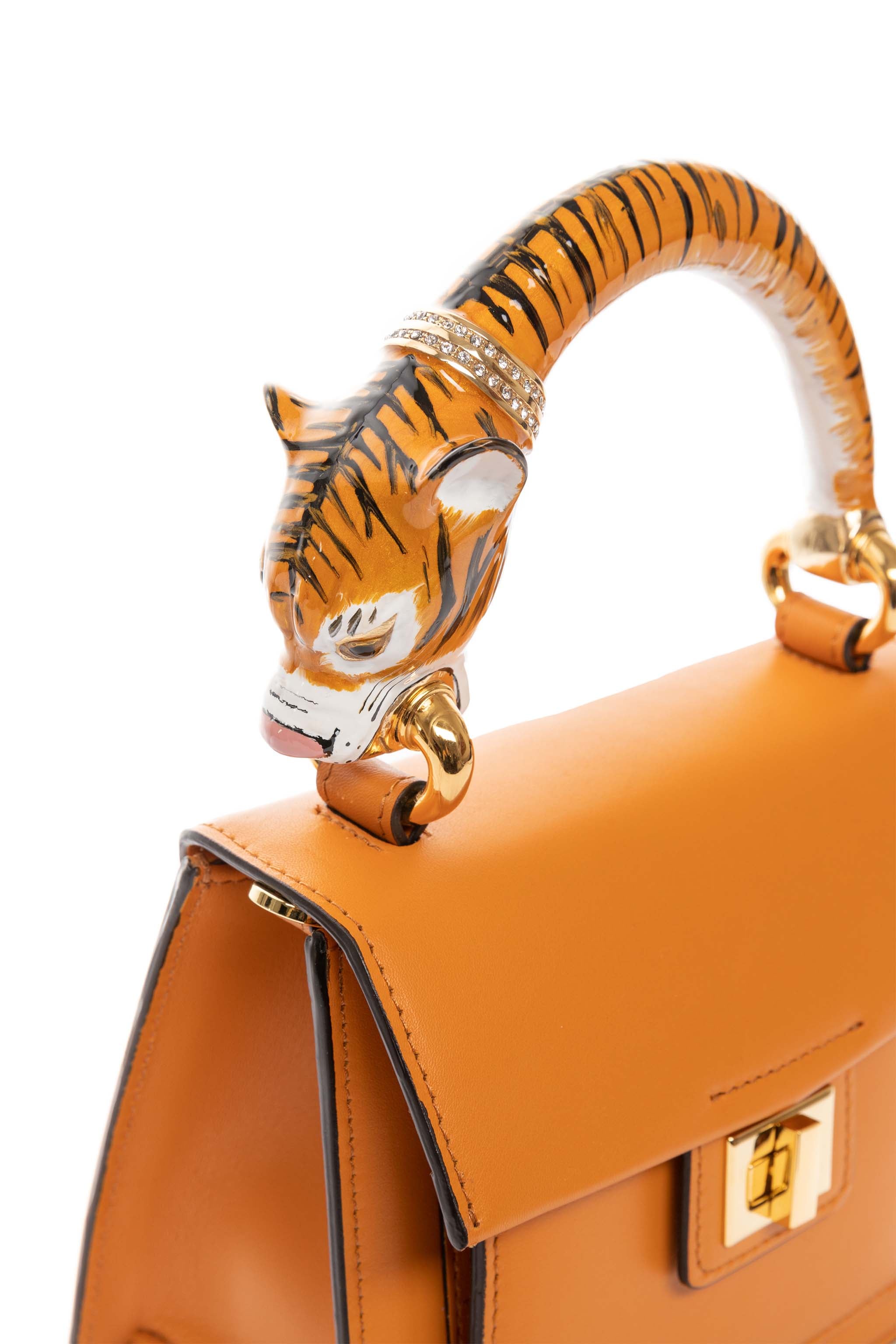 Tiger Bag With Orange Italian Leather by Allysa Payne Beverly Hills - product image 6 for Resin Society