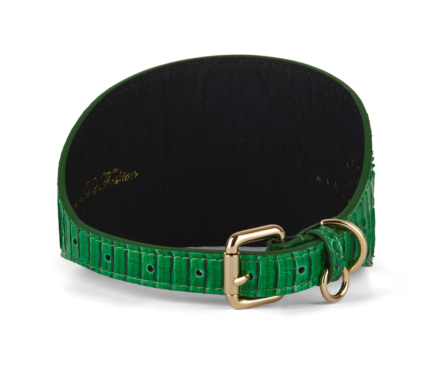 Emerald Green Snake 4” Wide Style Collar