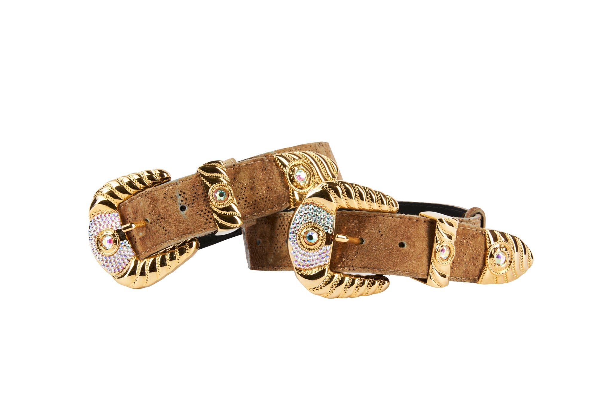 Rustic, Chic Hair On Hide Italian Leather With Ornate Swarovski Crystal