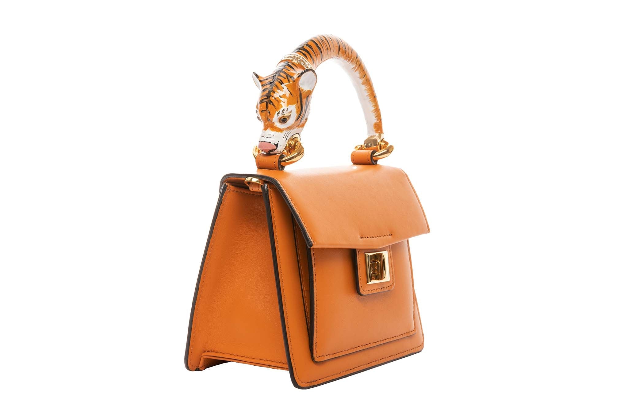 Tiger Bag With Orange Italian Leather by Allysa Payne Beverly Hills - product image 2 for Resin Society