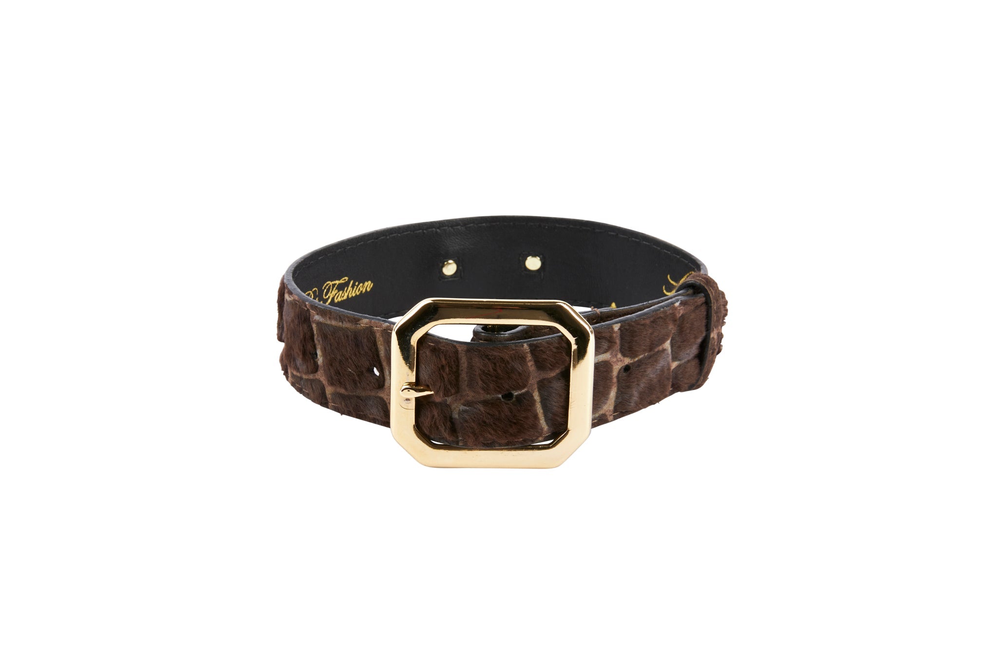 Brown Snake Print Hair On Hide Italian Leather With Modern Style by Allysa Payne Beverly Hills - product image 2 for Resin Society