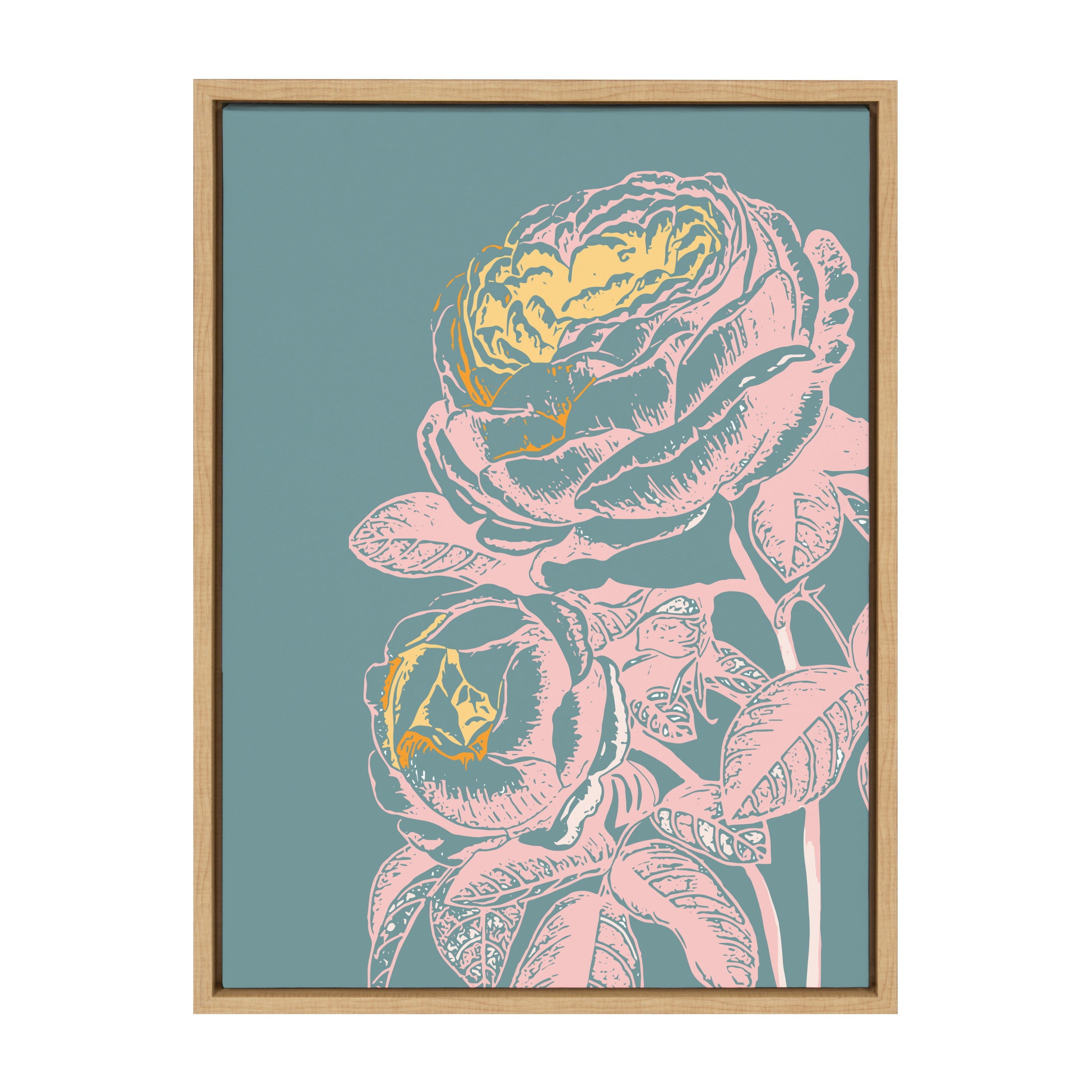 Sylvie Floral in Teal Framed Canvas by kateandlaurel - product image 8 for Resin Society
