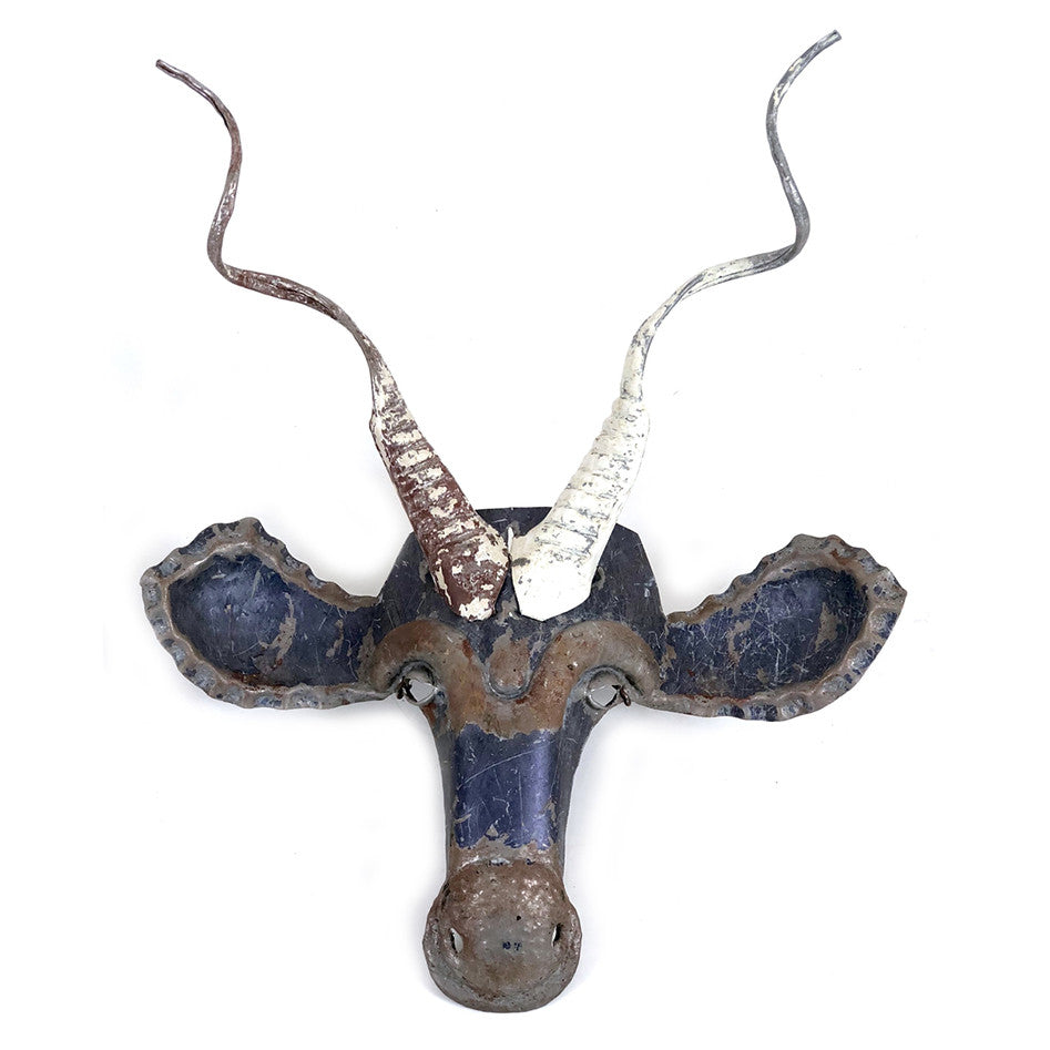 Kudu Animal Mask - Recycled Metal Wall Art by Mbare Ltd - product image 3 for Resin Society