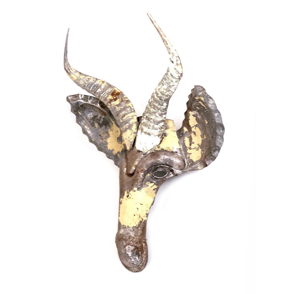 Recycled Springbok Metal Animal Wall Mask by Mbare Ltd - product image 3 for Resin Society