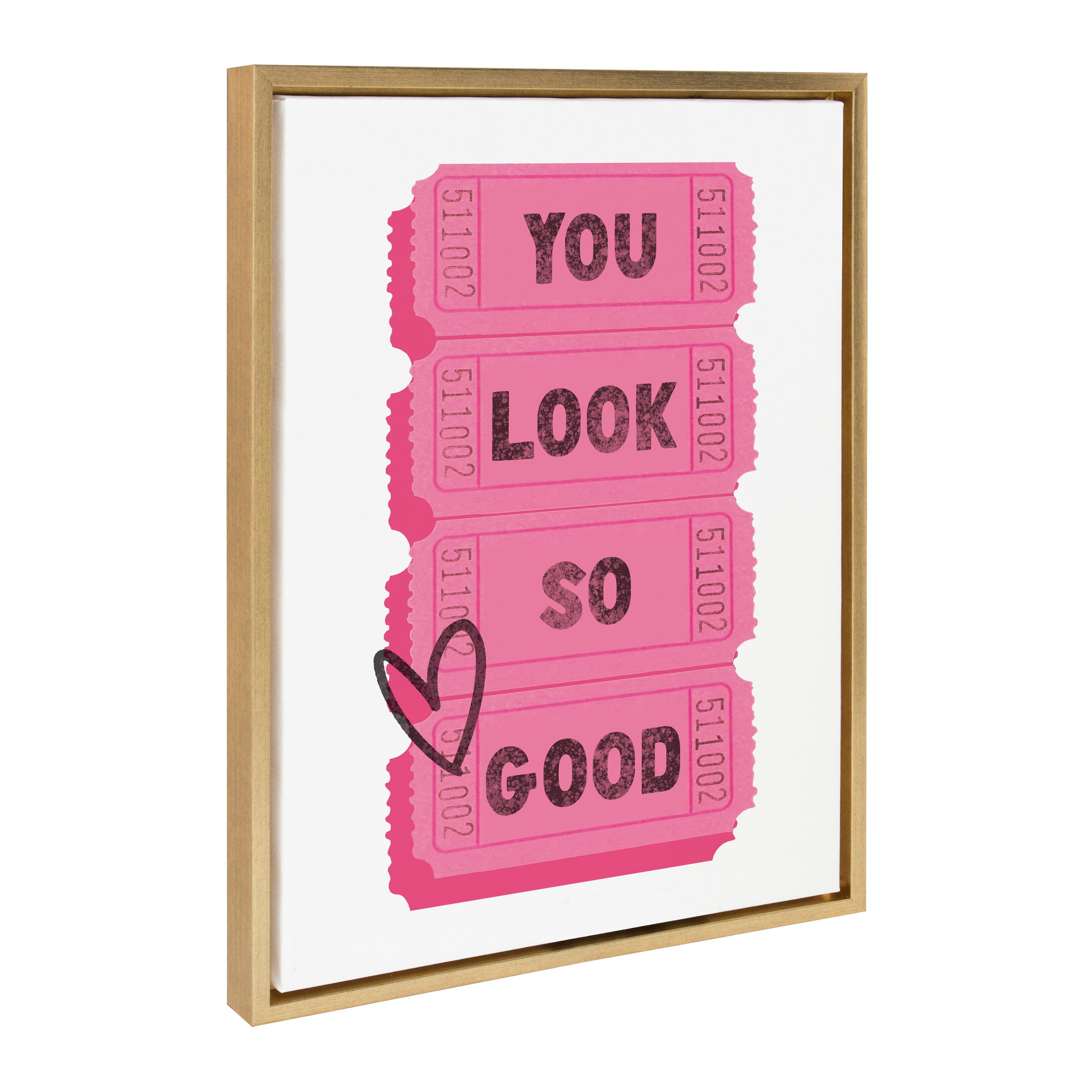 Sylvie You Look So Good Pink Tickets Framed Canvas by Alli Standefer