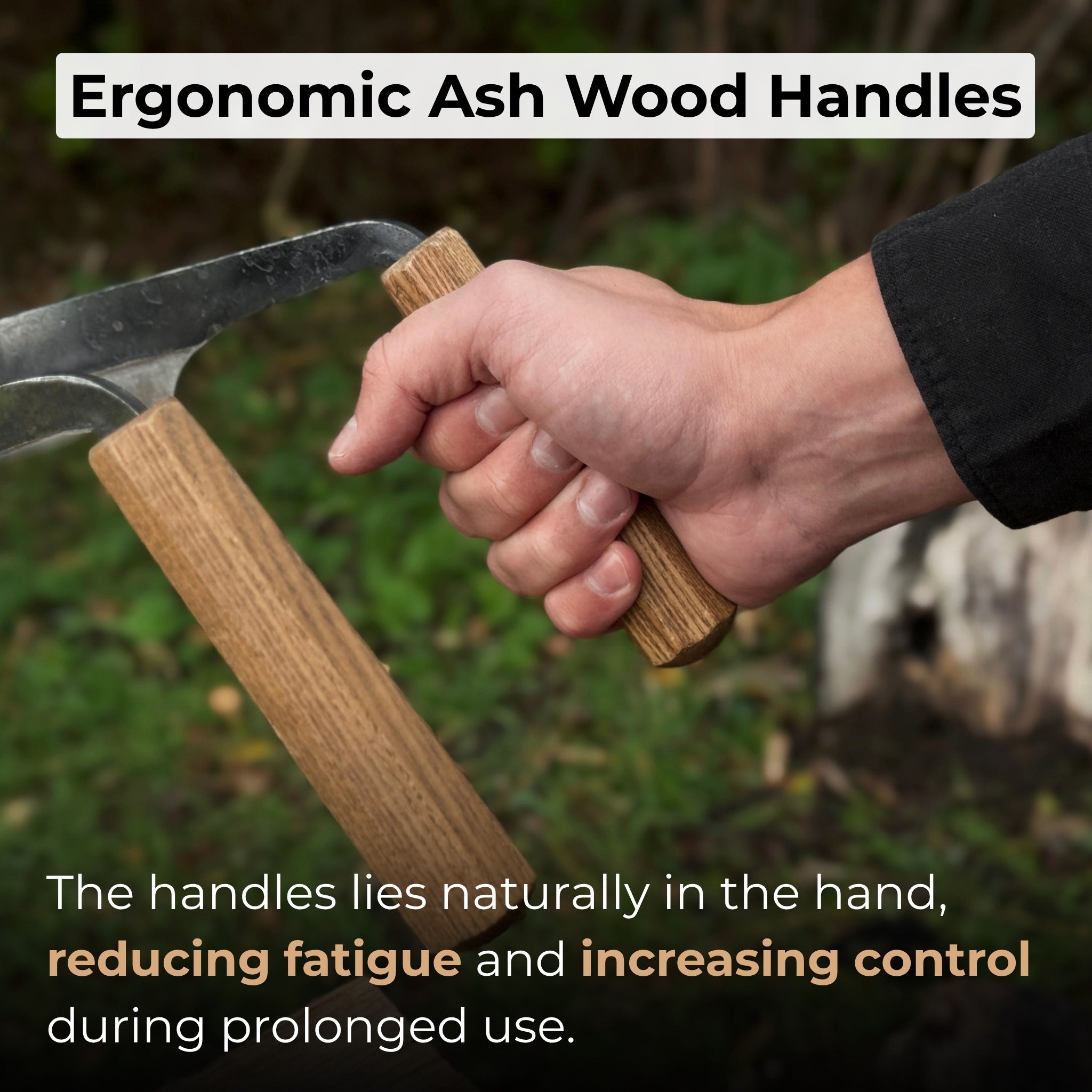 Inshave half-rounded drawknife with ash wood handles and leather sheath
