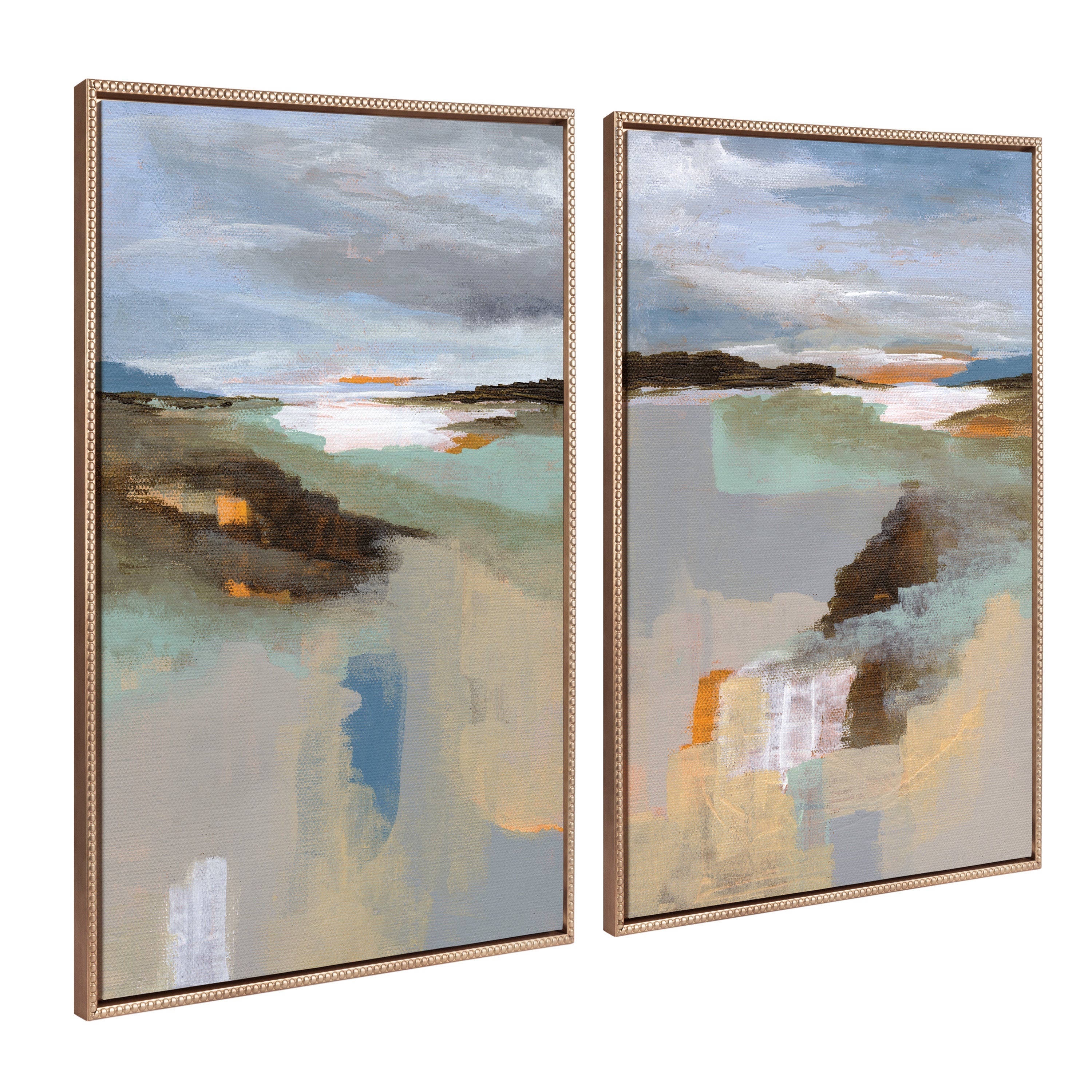 Sylvie Big Sur I and II Framed Canvas Art Set by Nikita Jariwala