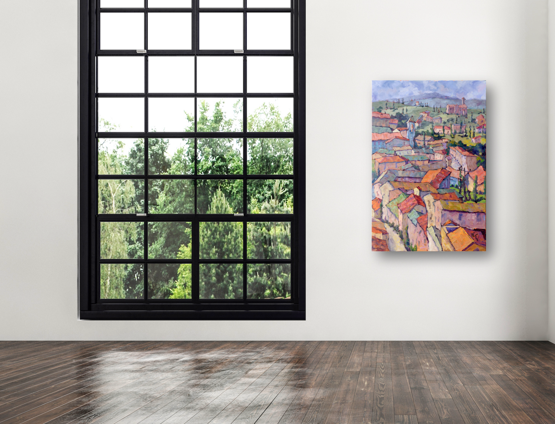 Italian Village Artist Enhanced Canvas Print by John Beard Collection - product image 3 for Resin Society