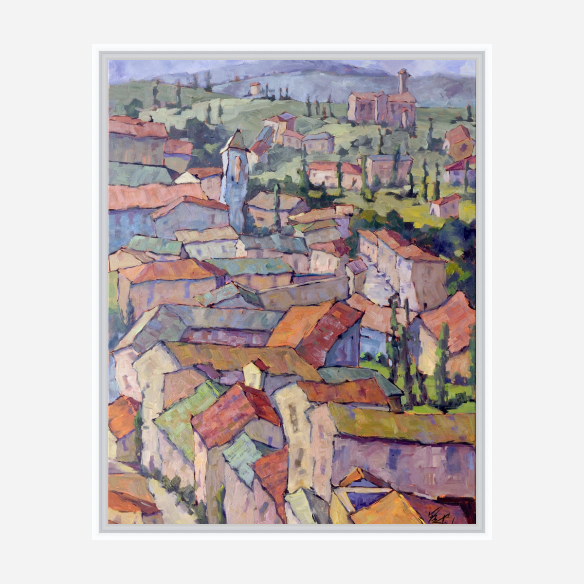 Italian Village Artist Enhanced Canvas Print by John Beard Collection - product image 6 for Resin Society