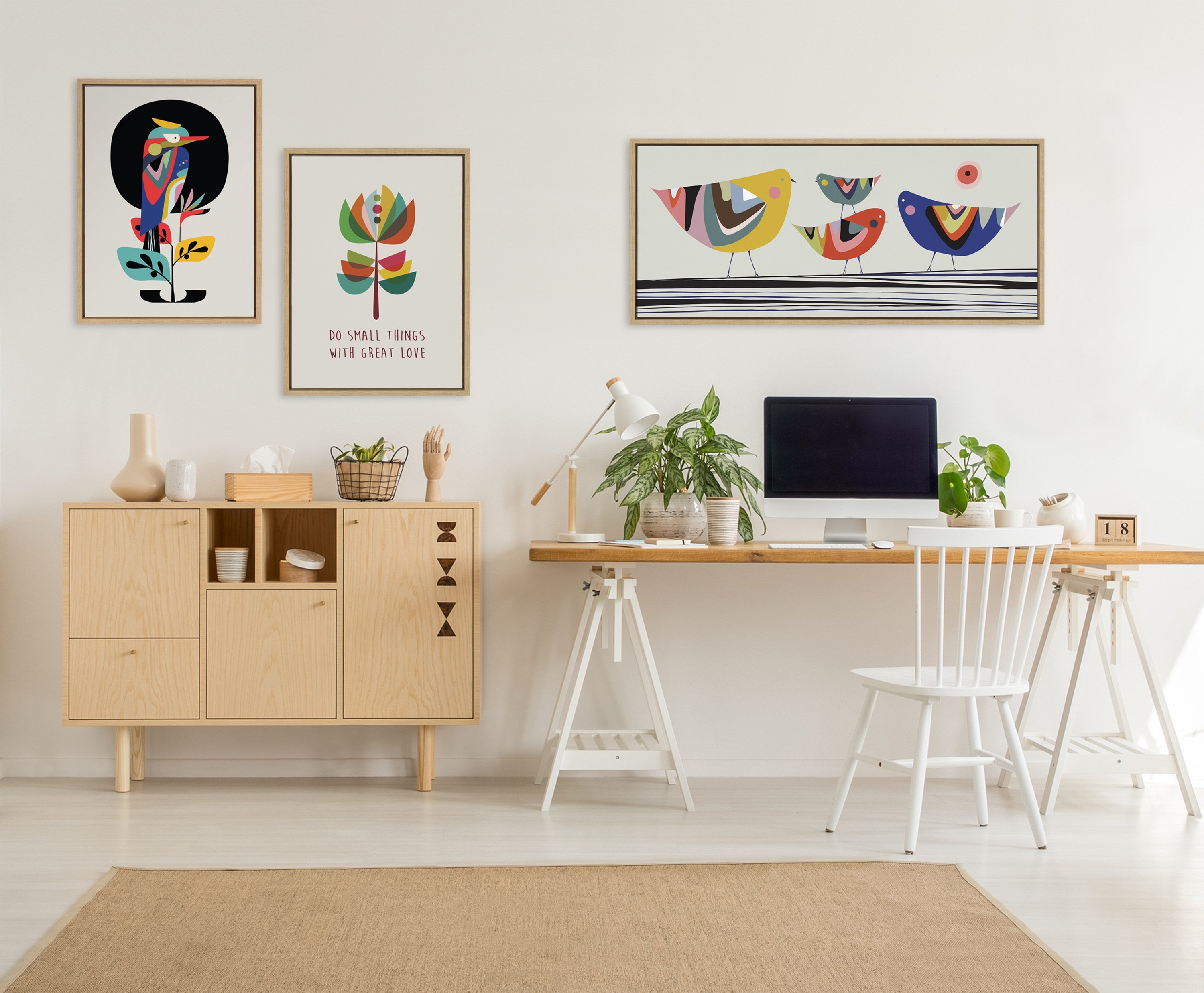 Sylvie Family Tree 4 Birds Framed Canvas by kateandlaurel - product image 11 for Resin Society