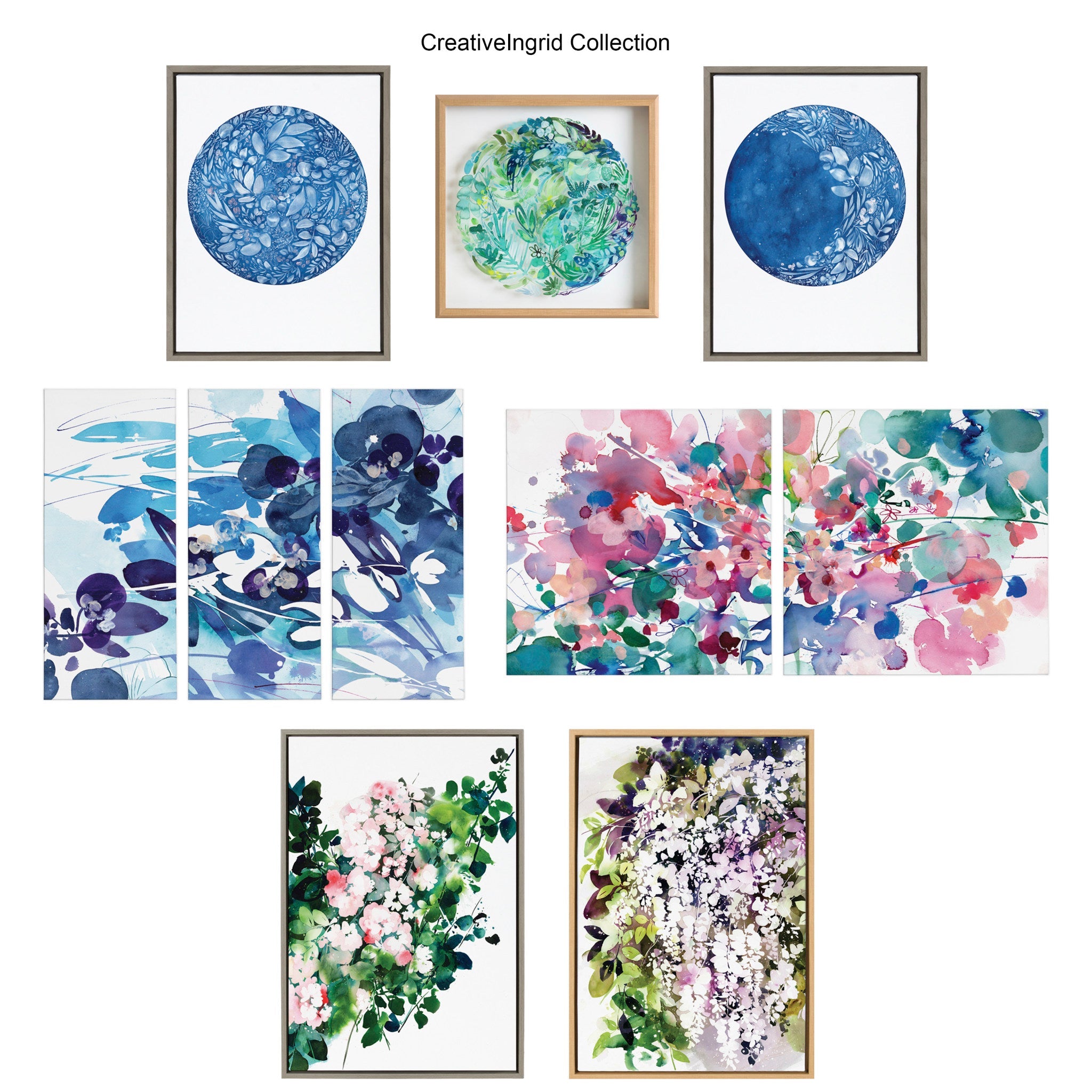 Sylvie Waxing Flower Moon Framed Canvas by Ingrid Sanchez of by kateandlaurel - product image 6 for Resin Society
