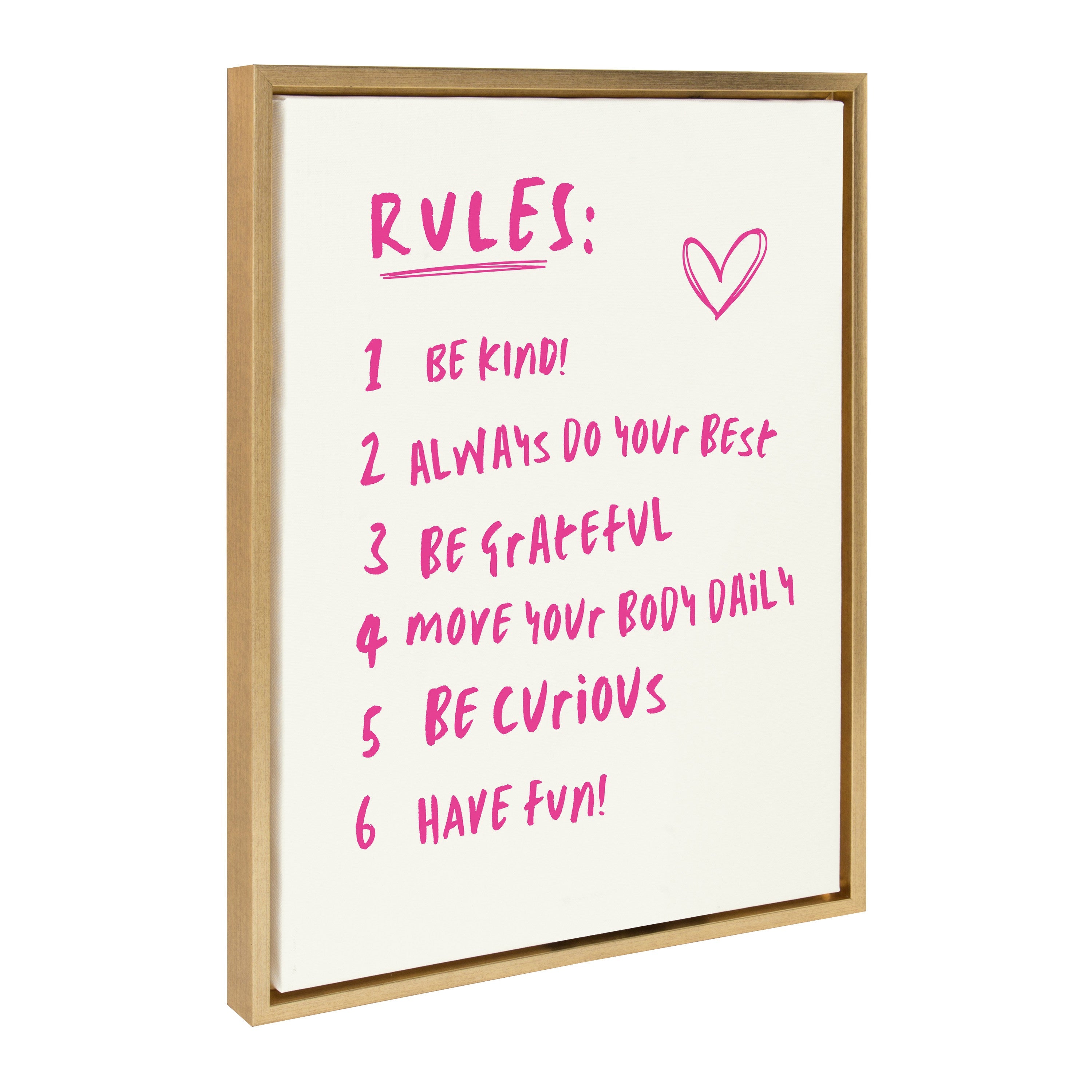 Sylvie House Rules Framed Canvas by Honey Island Studio