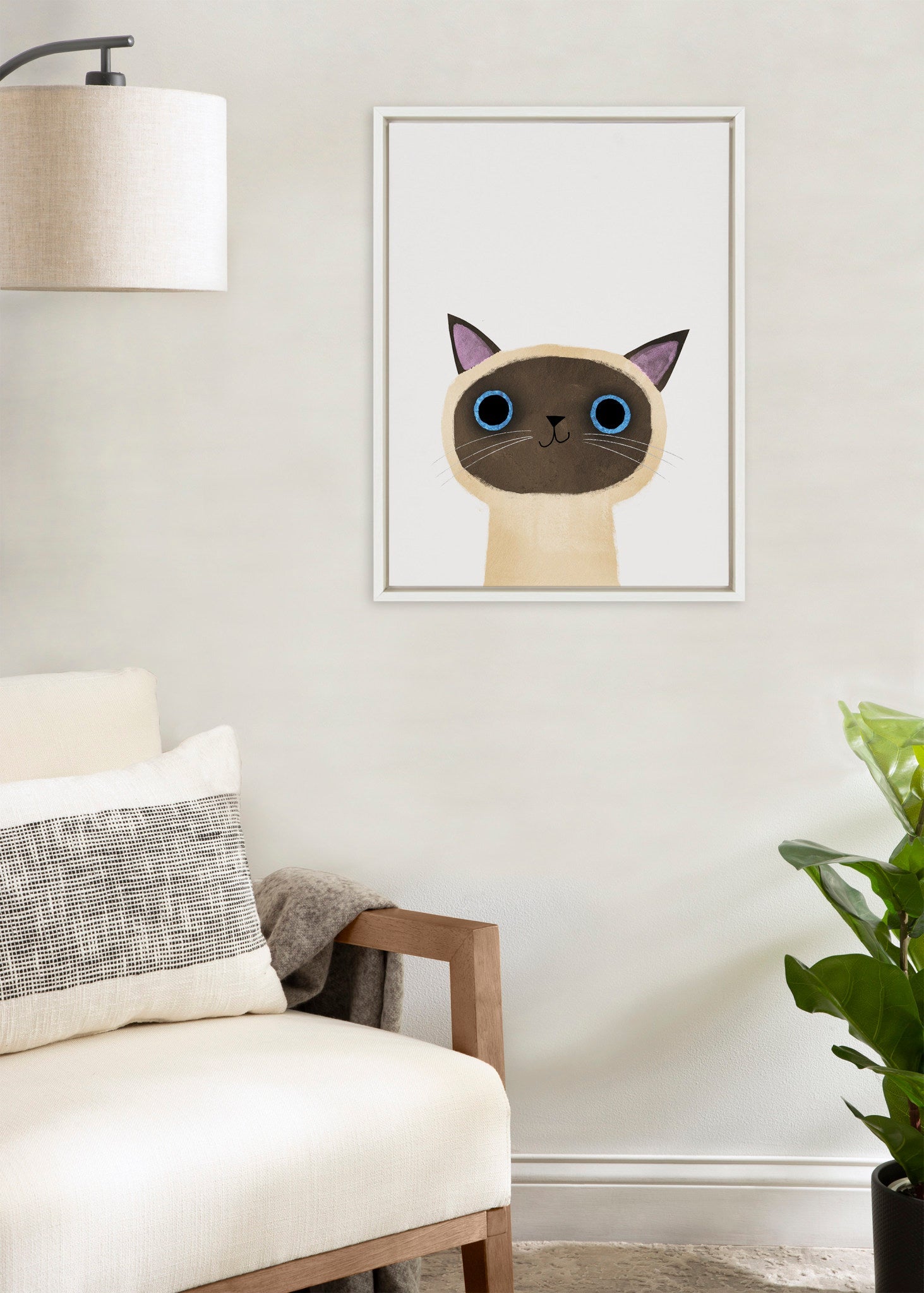 Sylvie Siamese Cat Framed Canvas by Planet Cat