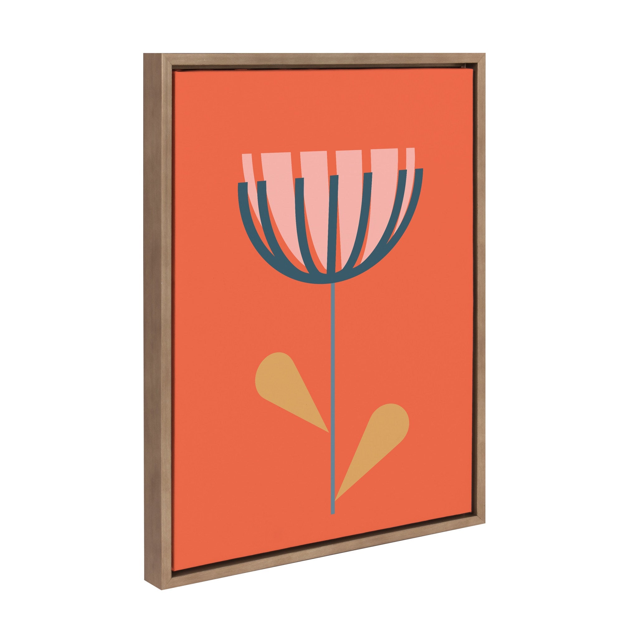 Sylvie Flower in Orange Framed Canvas by kateandlaurel - product image 2 for Resin Society