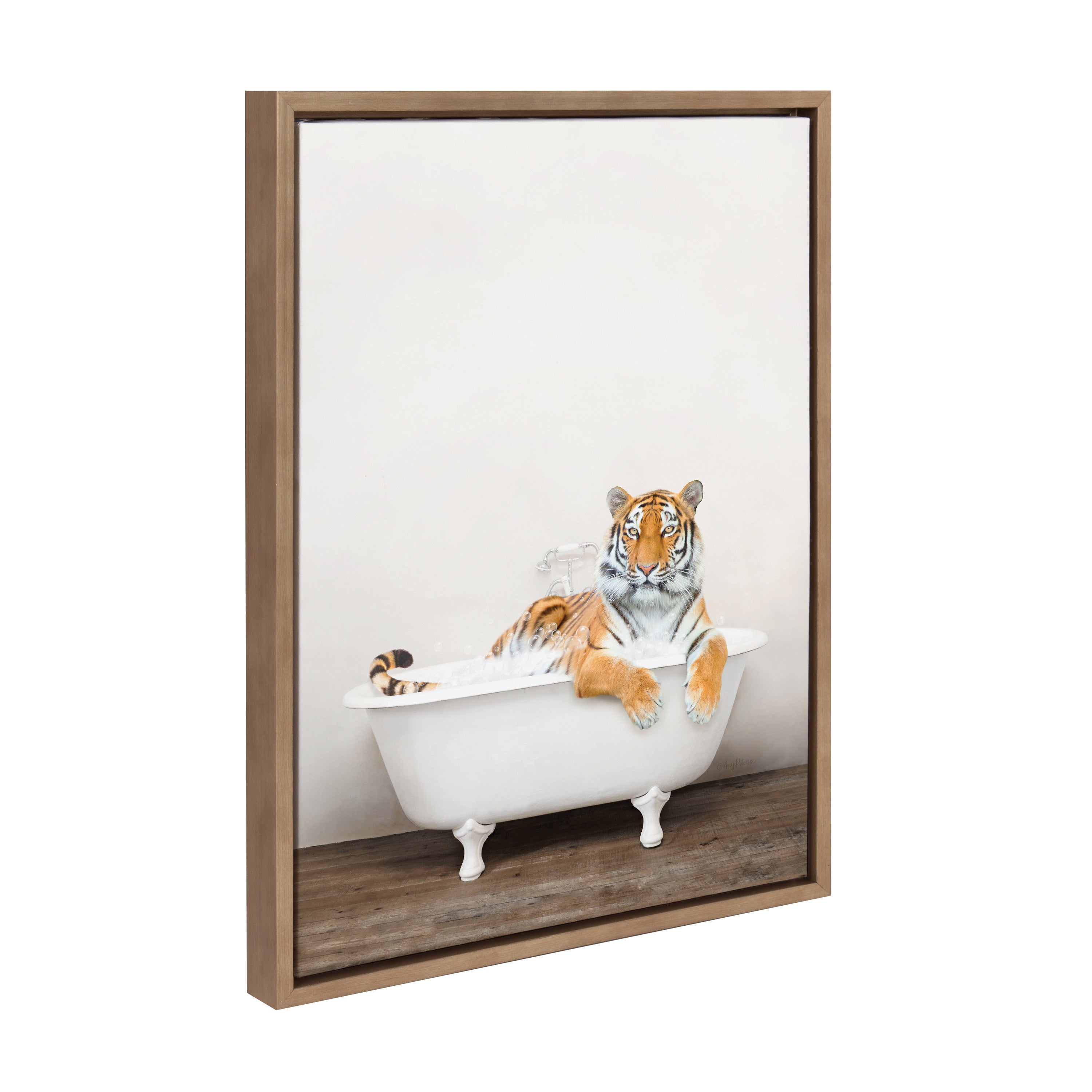 Sylvie Bengal Tiger in Rustic Bath Framed Canvas by kateandlaurel - product image 7 for Resin Society