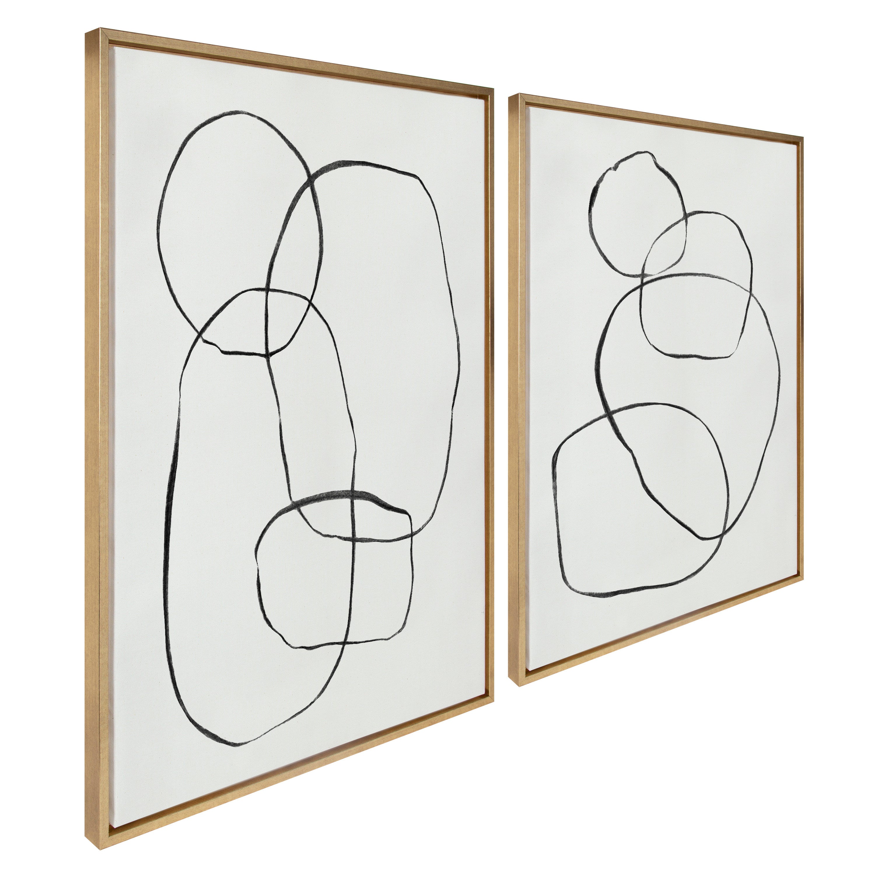 Sylvie Going in Circles Framed Textured Canvas Set by kateandlaurel - product image 2 for Resin Society
