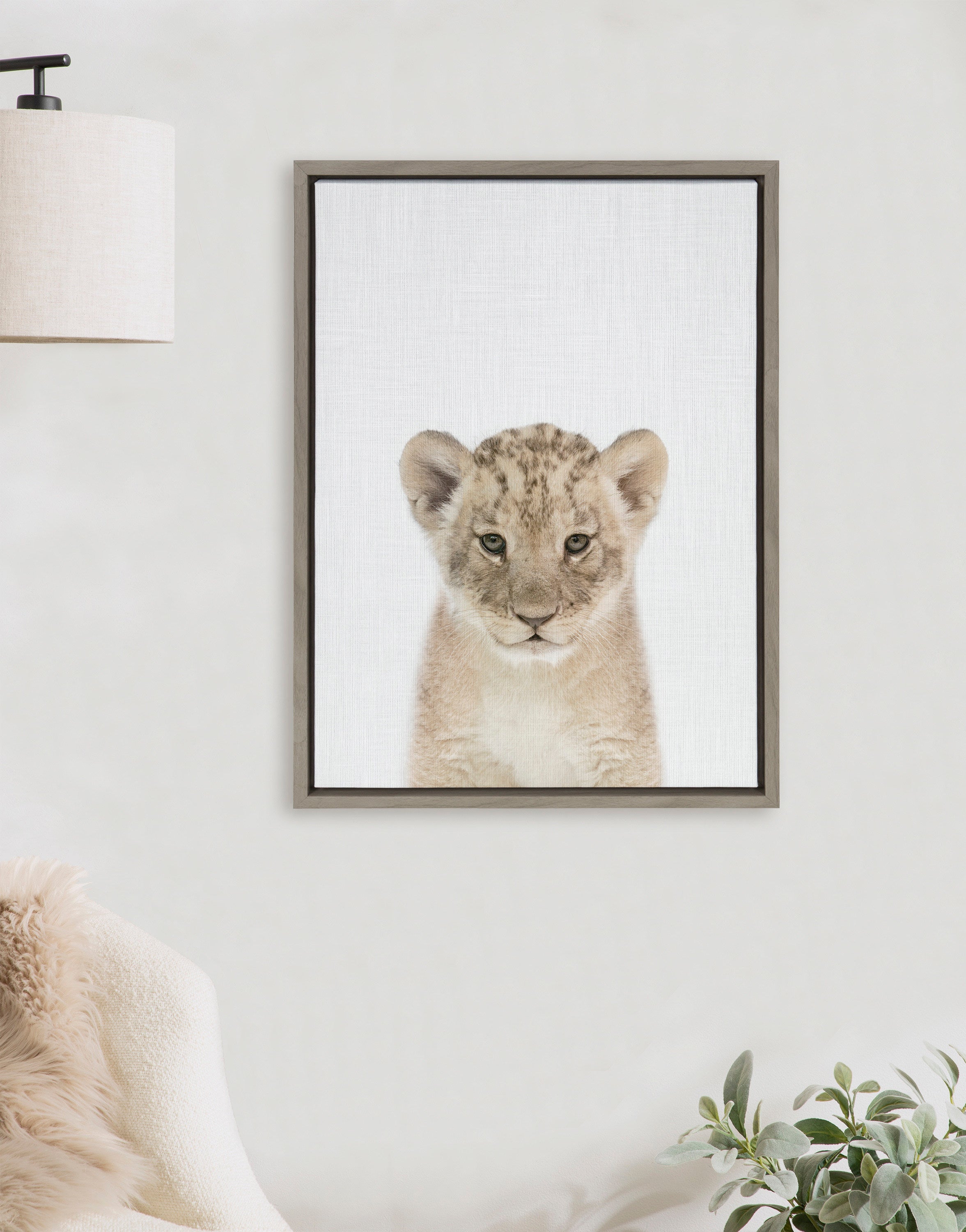 Sylvie Baby Lion Color Framed Canvas by kateandlaurel - product image 4 for Resin Society