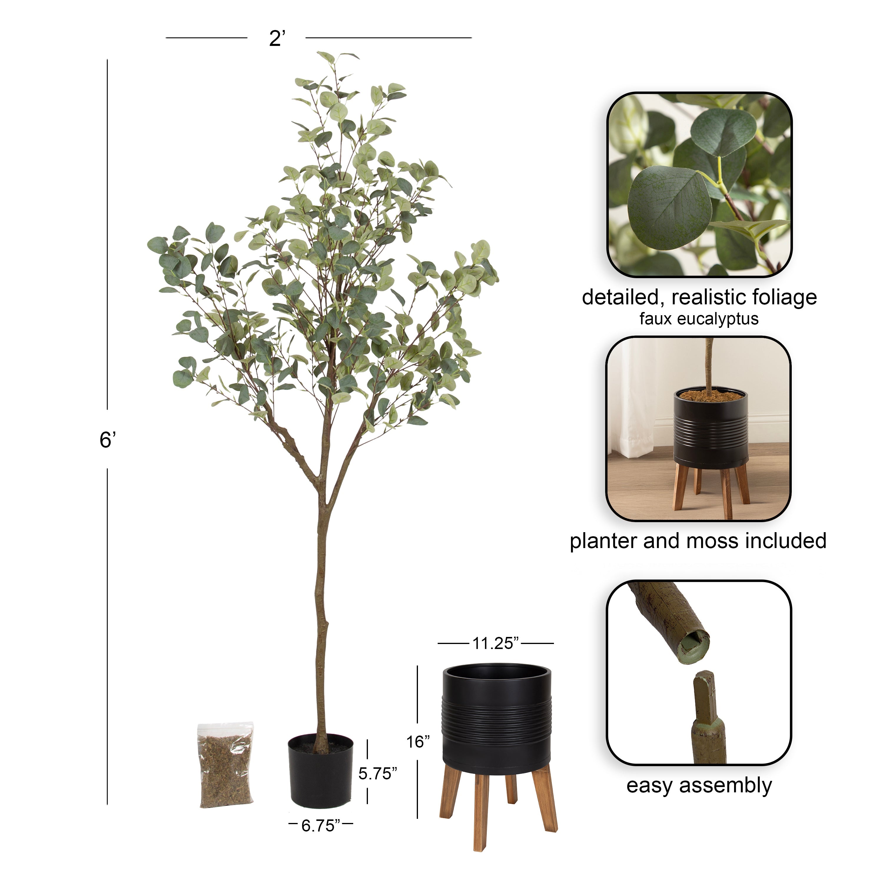 Eudora Faux Eucalyptus Tree - Kate and Laurel