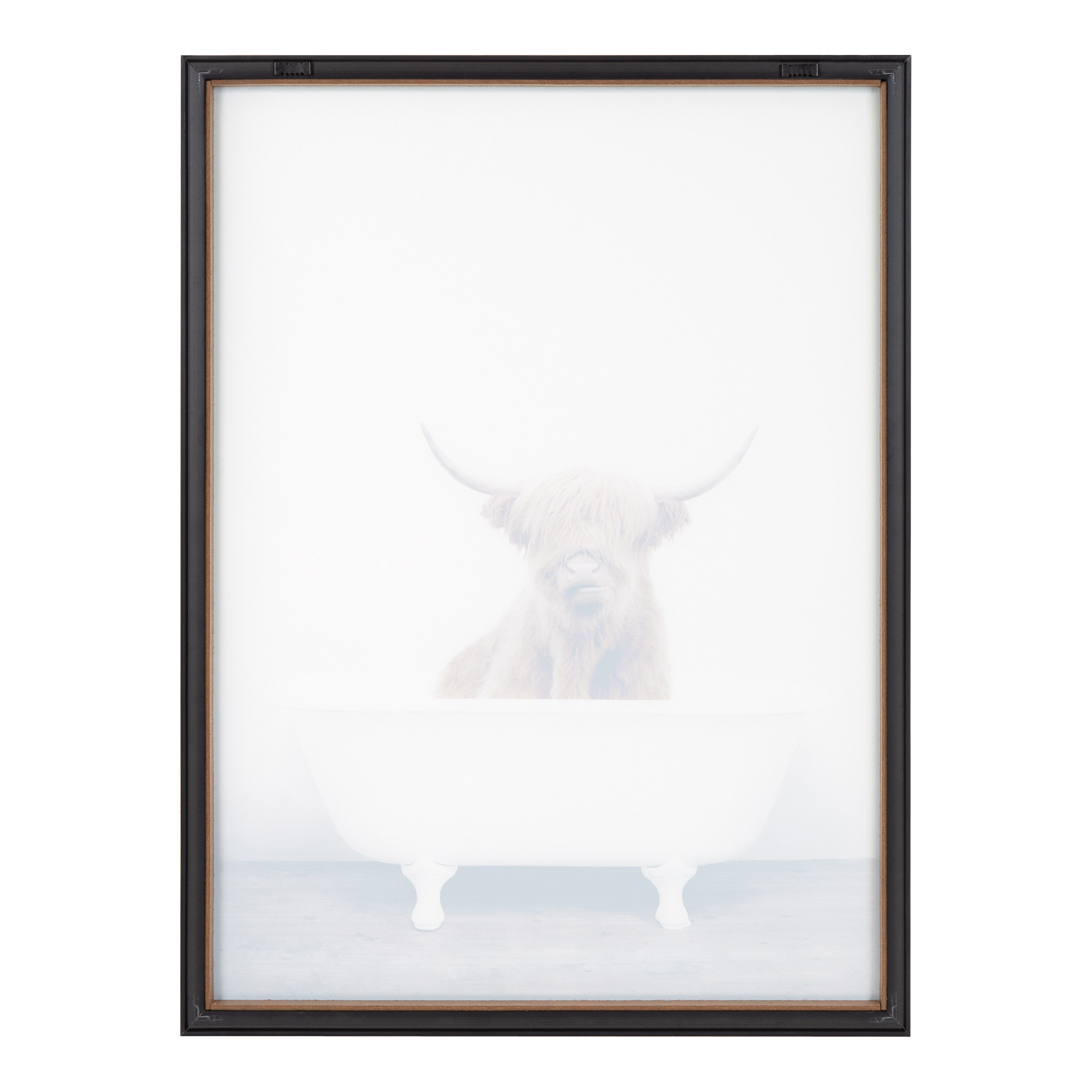 Blake Highland Cow in Tub Color Framed Printed Glass by kateandlaurel - product image 5 for Resin Society