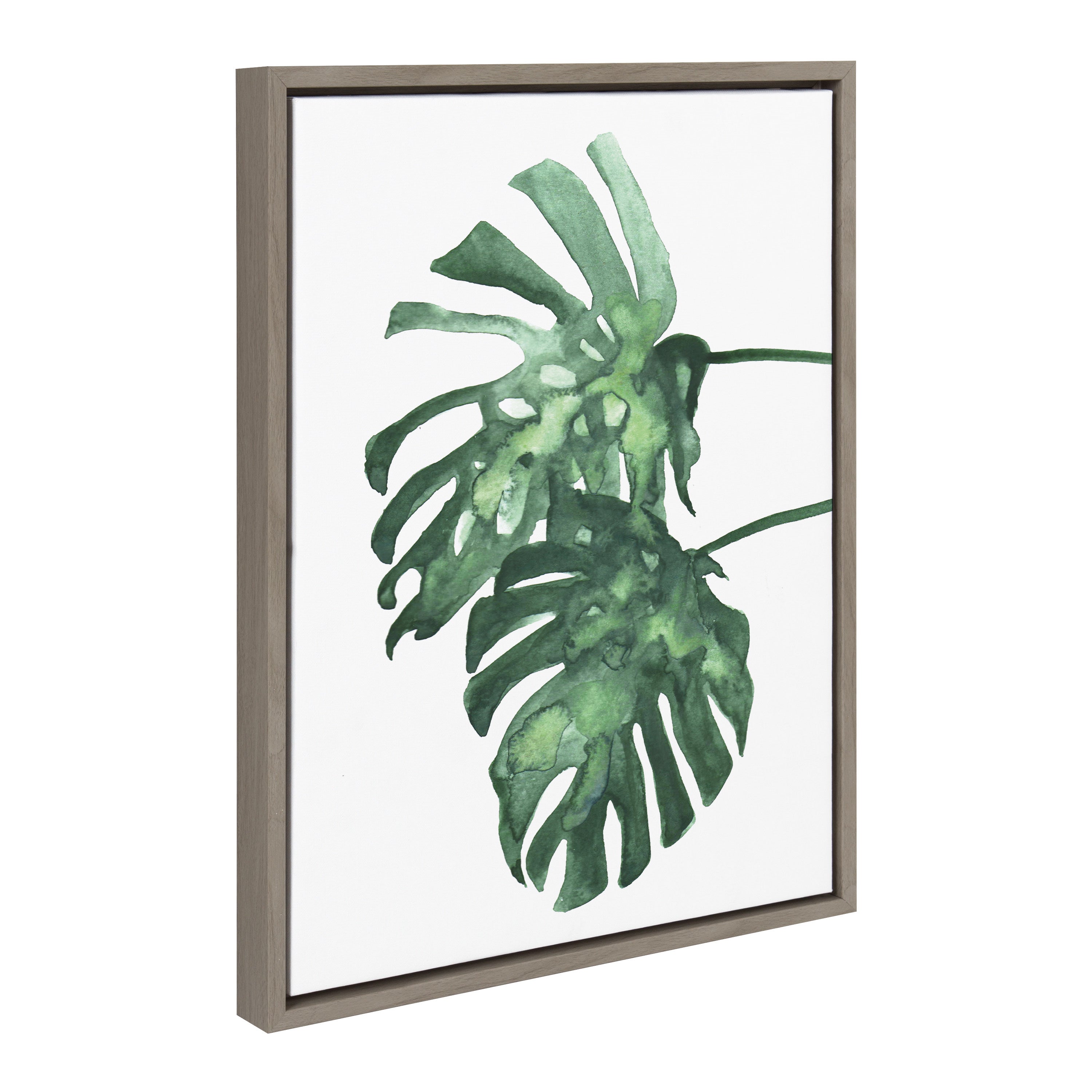 Sylvie Cheese Plant Leaves Framed Canvas by kateandlaurel - product image 2 for Resin Society